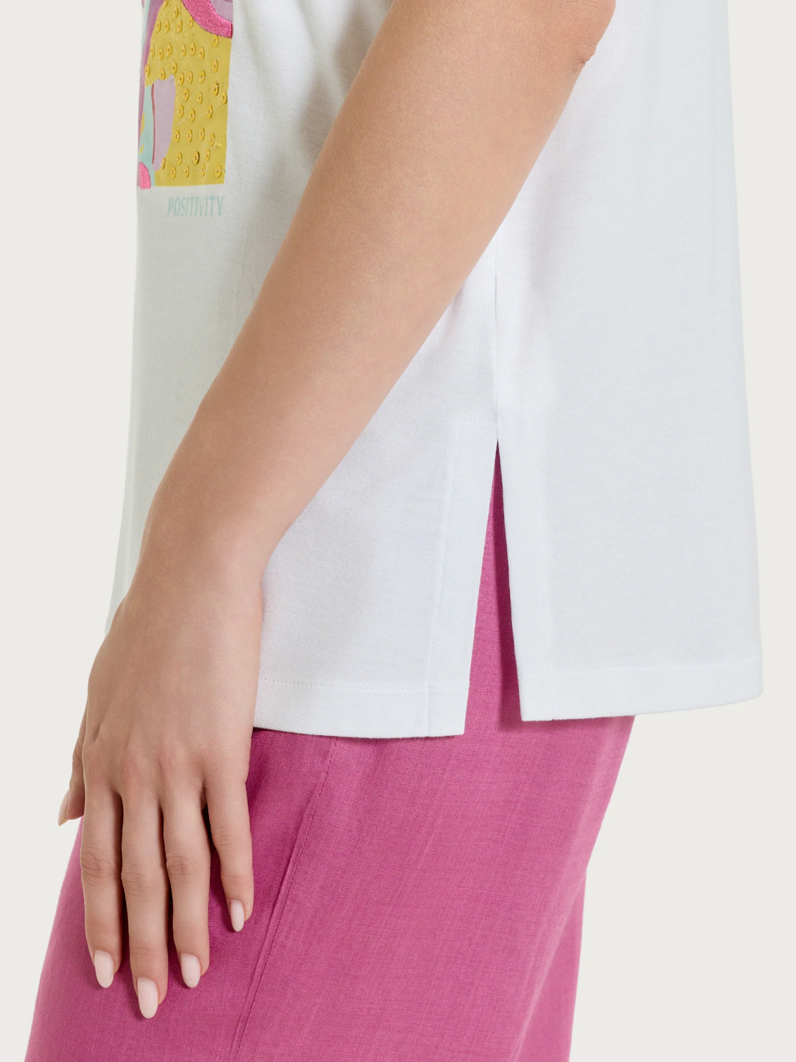 Maglietta con stampa in Viscosa Summer - Fant.White - Image 4