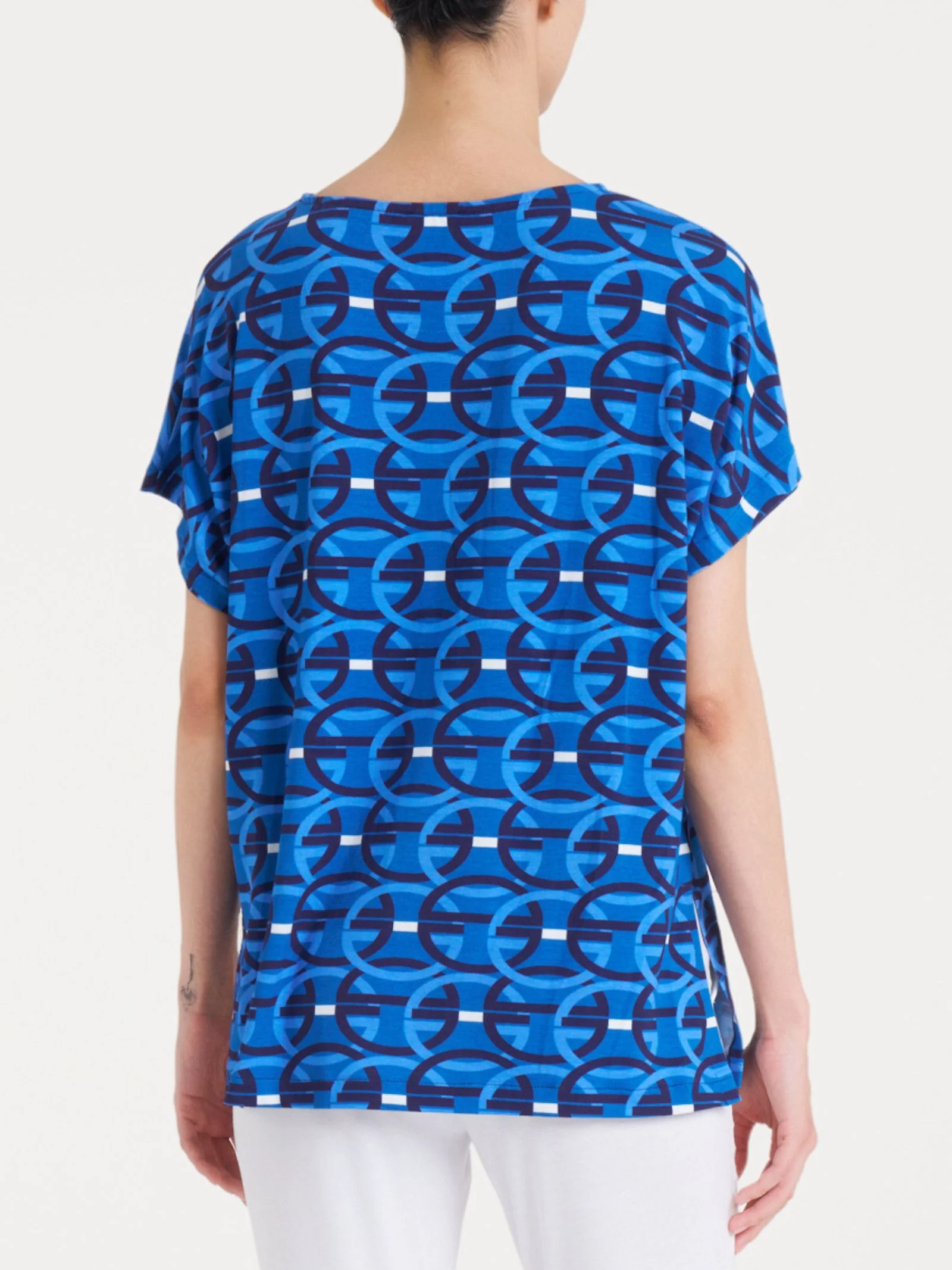 Maglietta girocollo con geometric pattern in Viscosa Summer  - Fant.Copiativo - Image 2