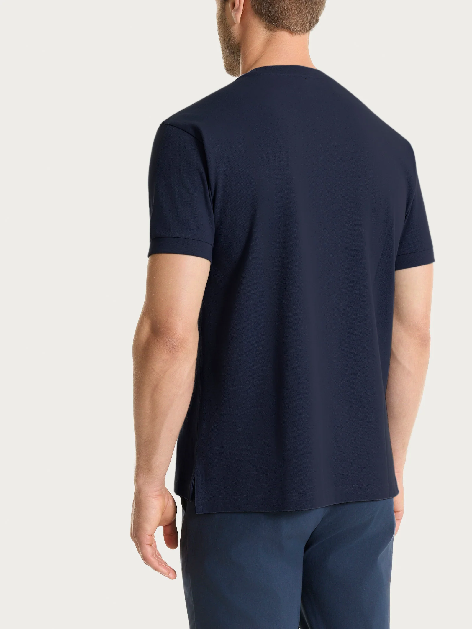 Maglietta girocollo in Eco Cotton Piquet Stretch - Outer Space - Image 2