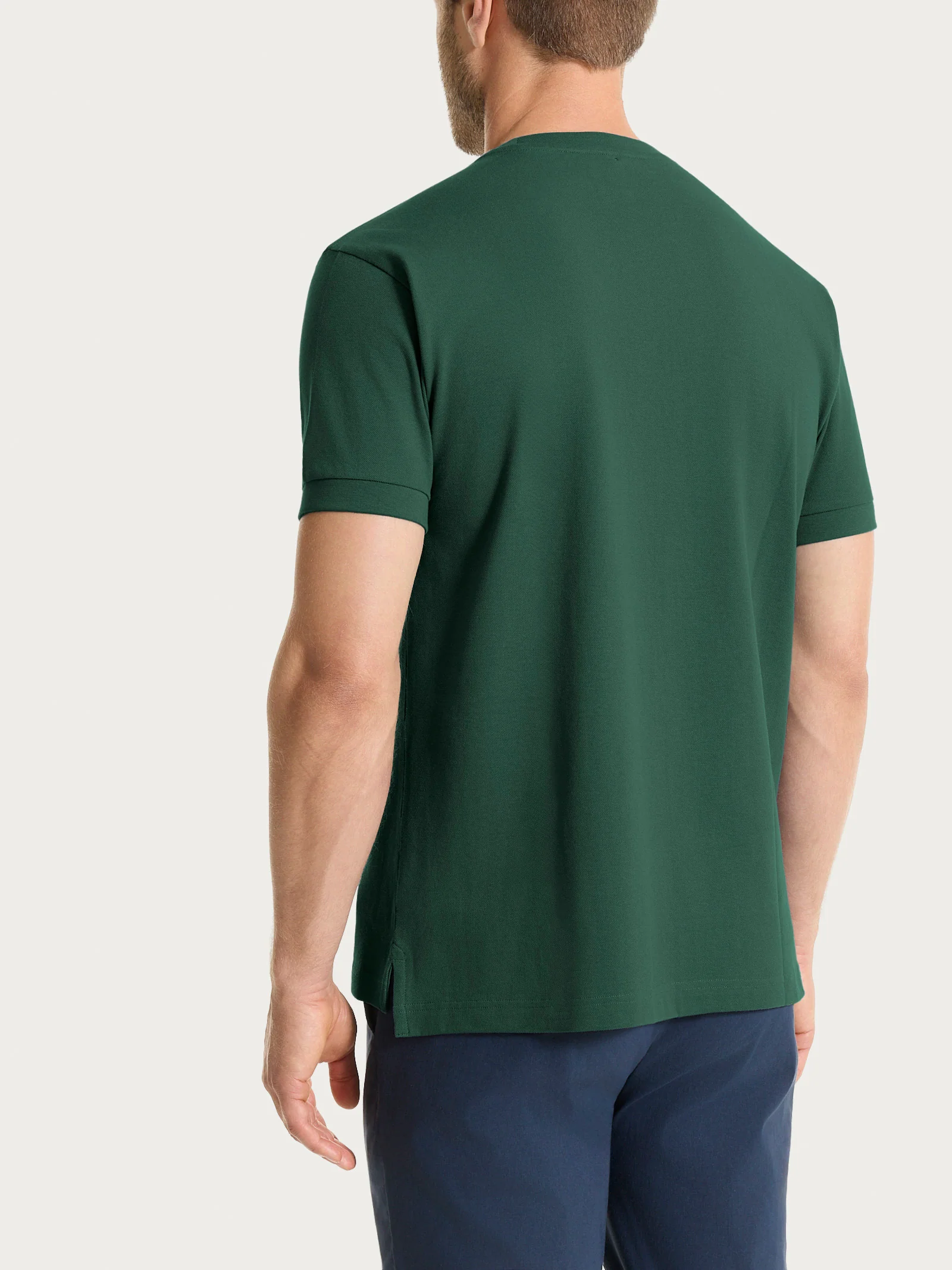 Maglietta girocollo in Eco Cotton Piquet Stretch - Pineneedle - Image 2