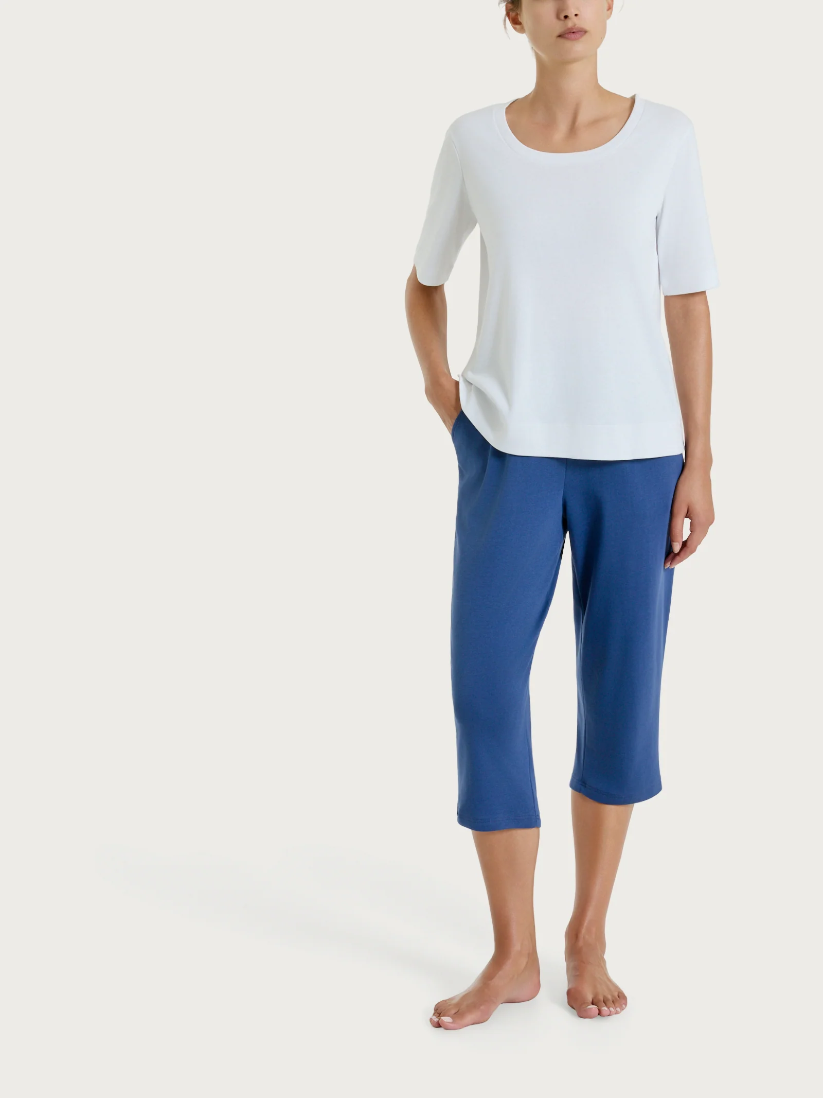 Maglietta girocollo in Eco Cotton Stretch - Bianco - Image 4