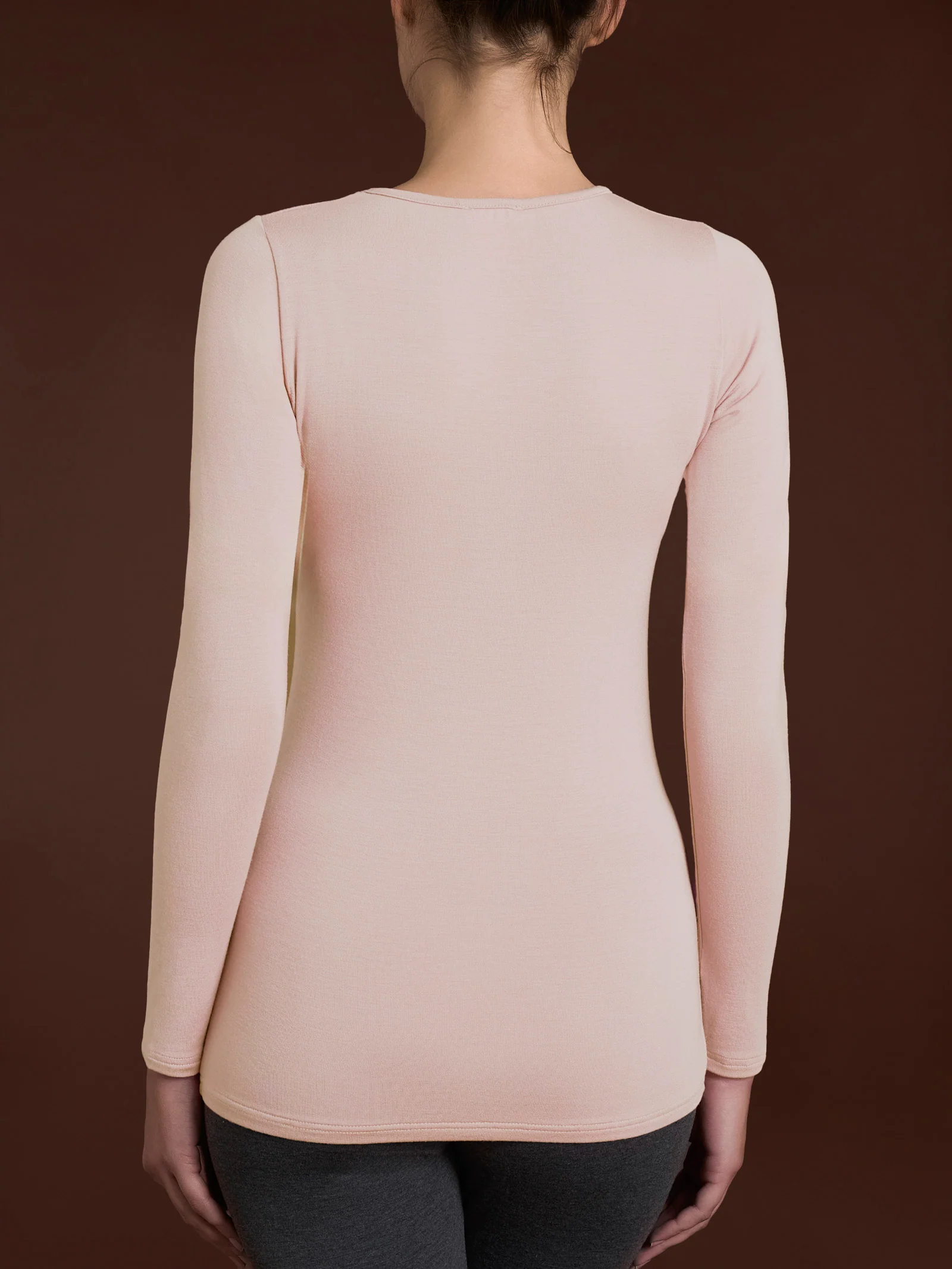 Maglietta girocollo in Eco Viscosa - Cameo Rose - Image 2