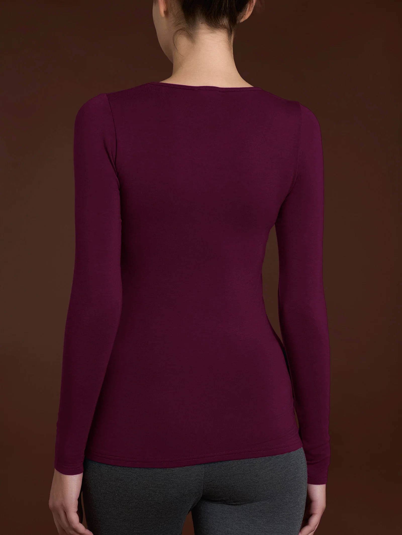 Maglietta girocollo in Eco Viscosa - Fig - Image 2
