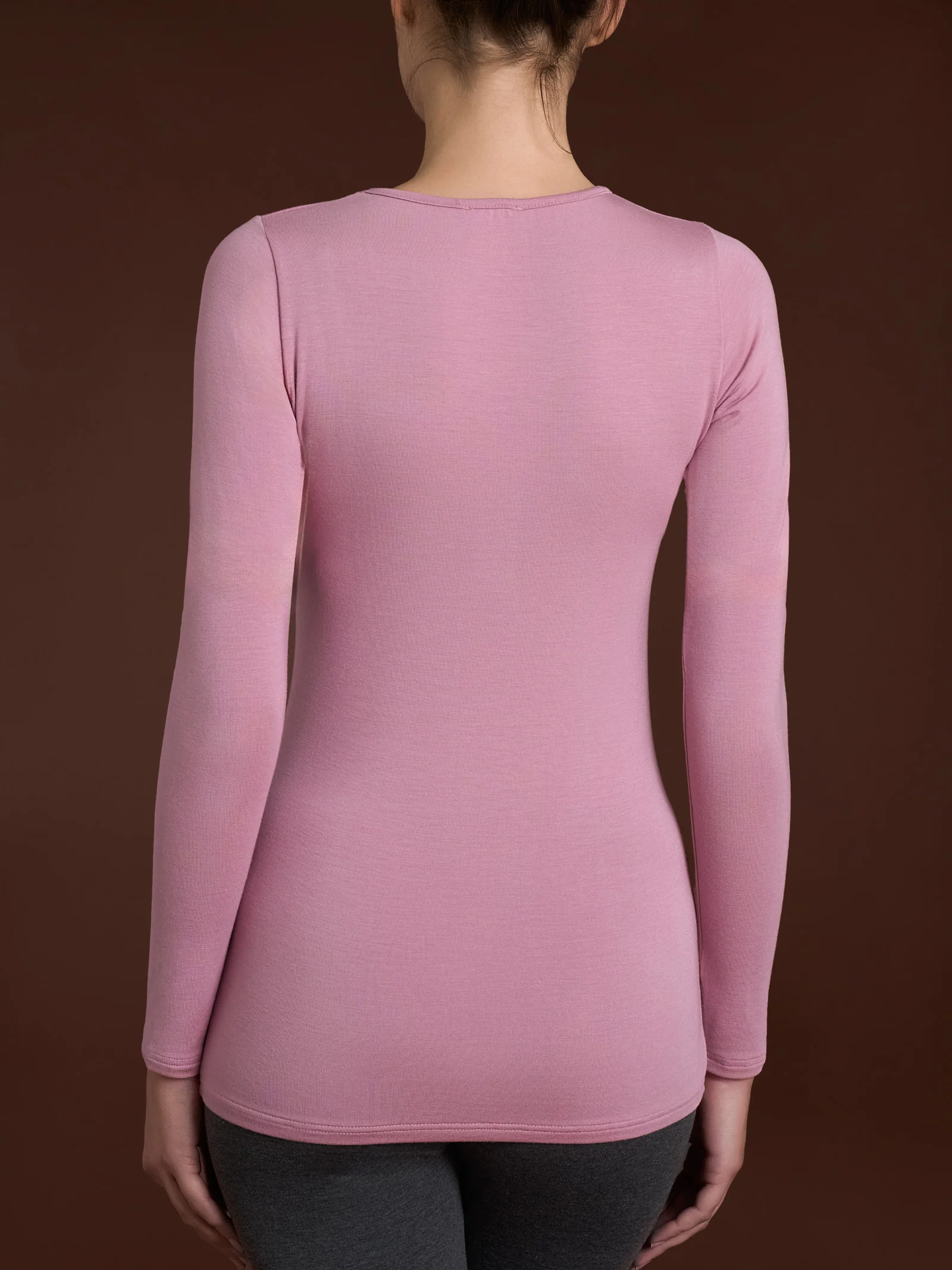 Maglietta girocollo in Eco Viscosa - Lilas - Image 2