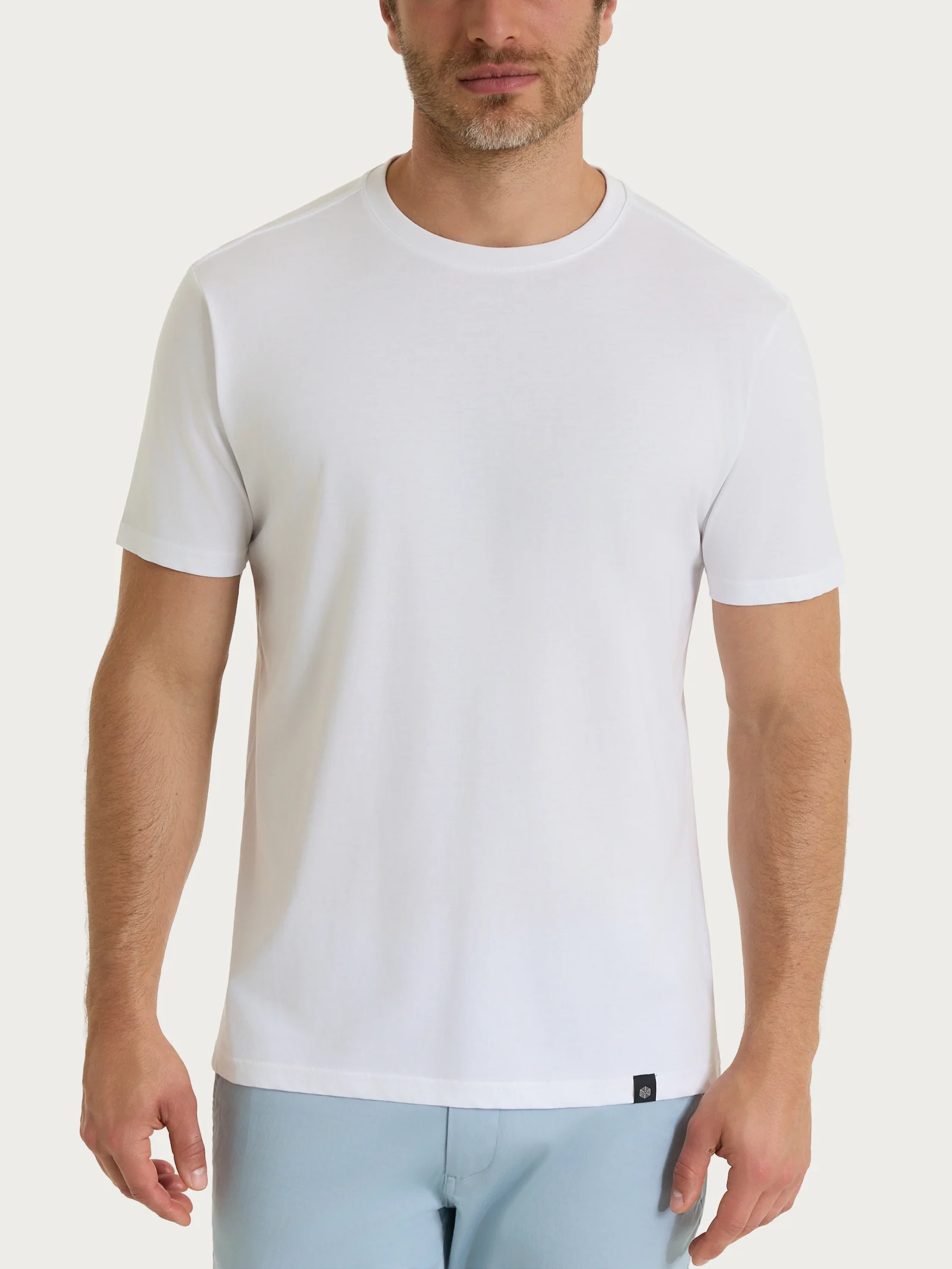 Maglietta girocollo in Jersey Double Mercerized - Bianco