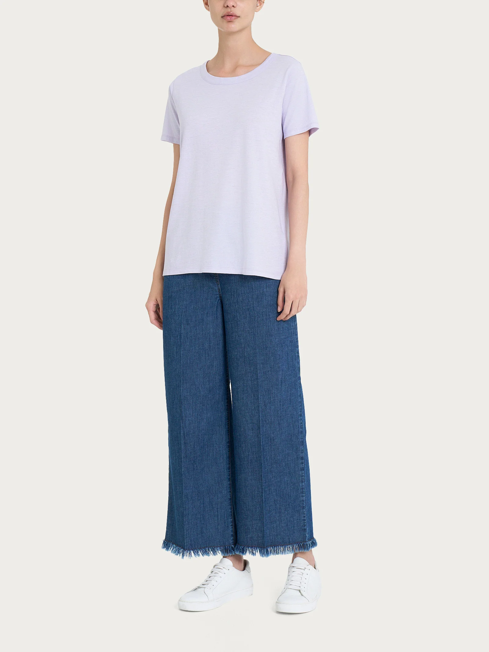 Maglietta girocollo in slub jersey di cotone - Thistle - Image 4