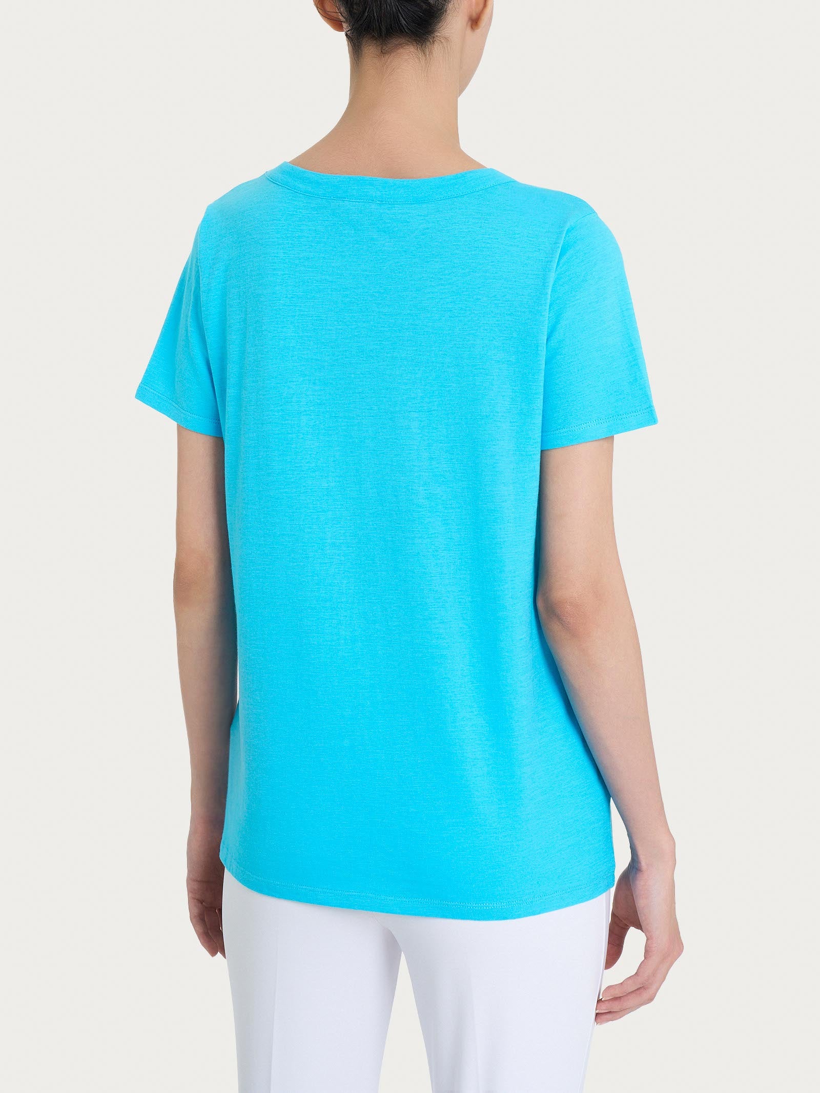 Maglietta girocollo in slub jersey di cotone - Aquarius - Image 2