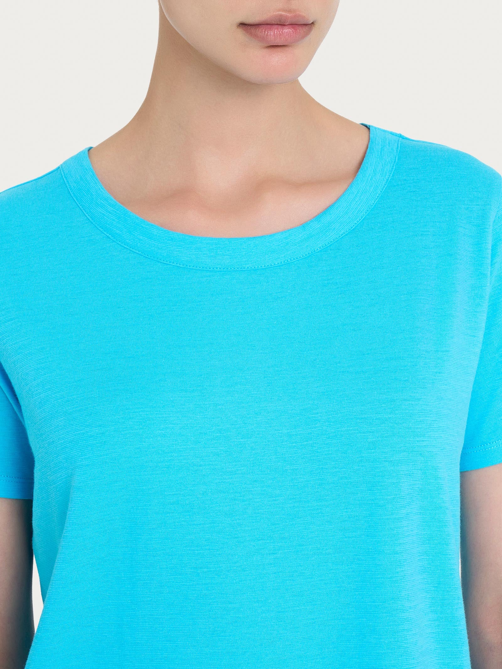Maglietta girocollo in slub jersey di cotone - Aquarius - Image 3