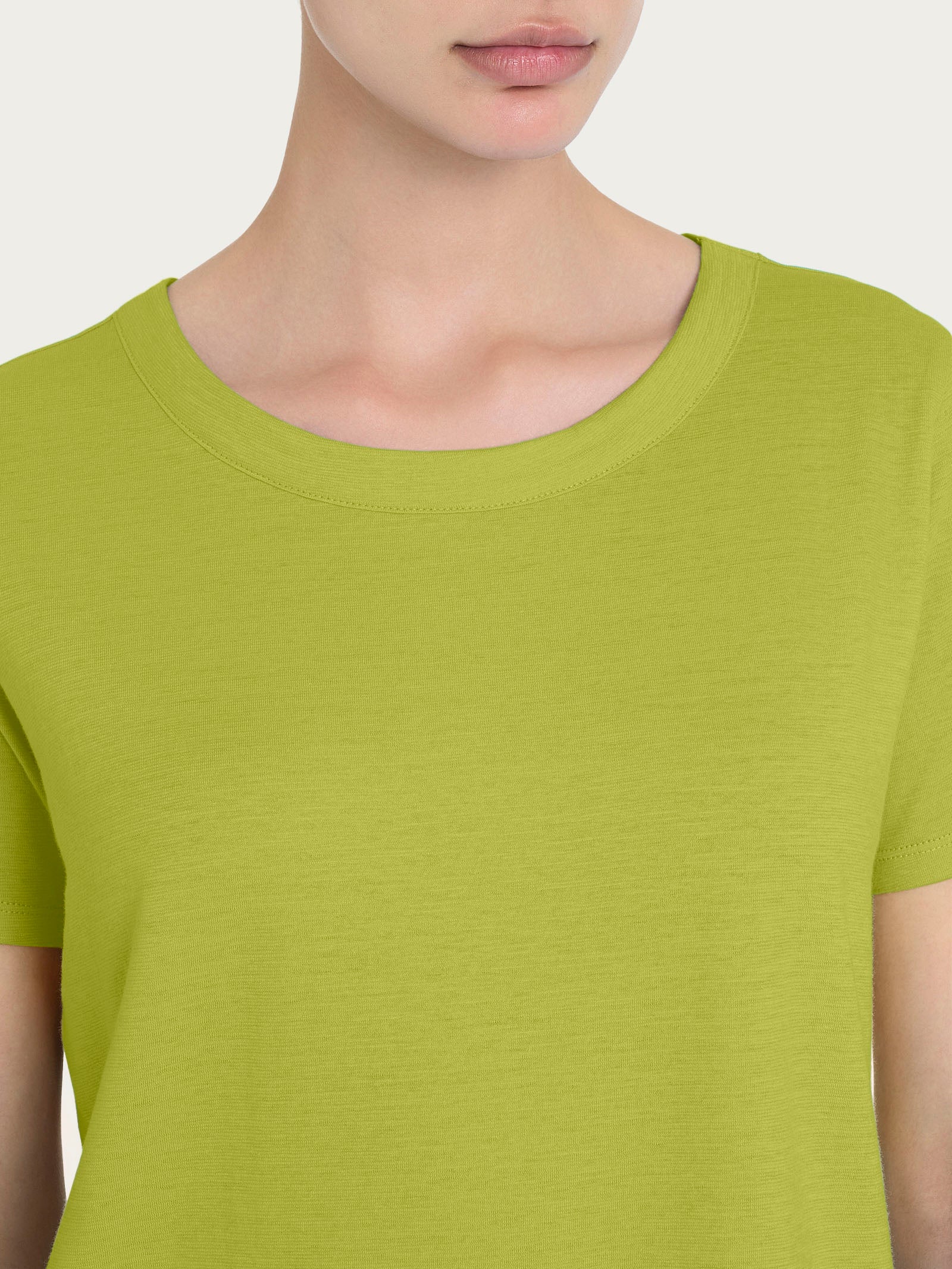 Maglietta girocollo in slub jersey di cotone - Grenoble Green - Image 3