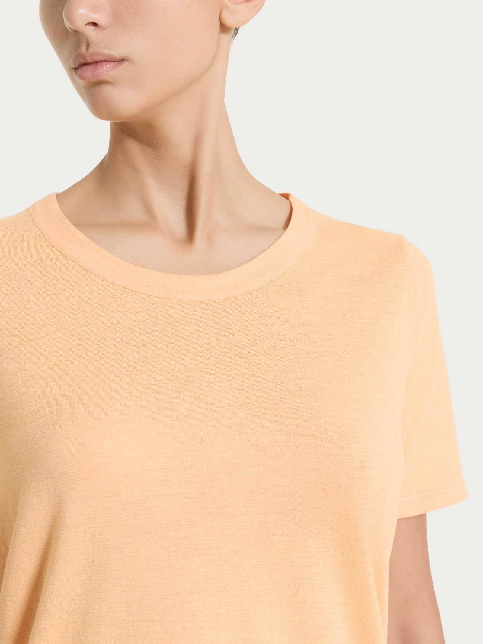 Maglietta girocollo in slub jersey di cotone - Peach Cobbler - Image 4
