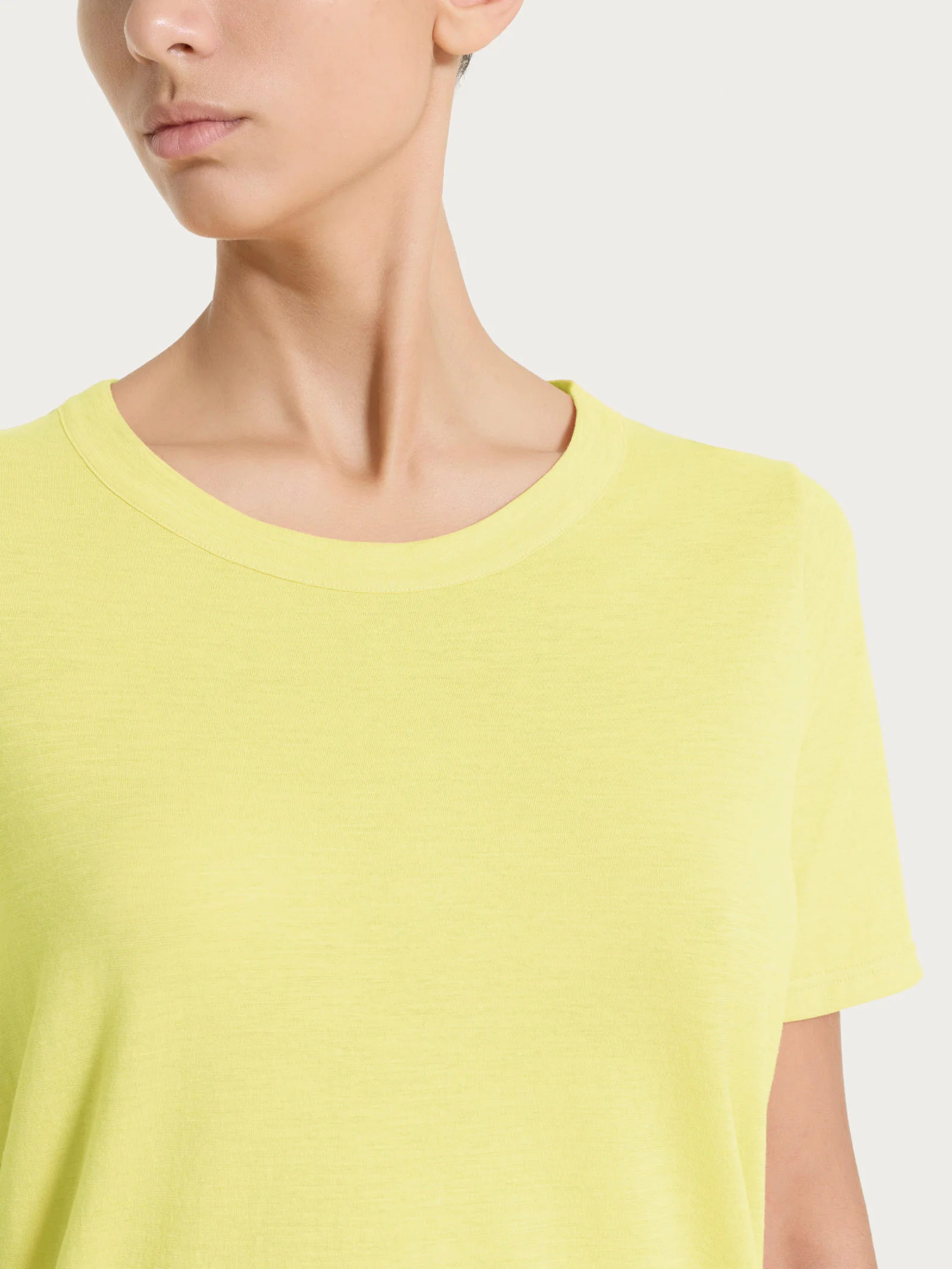 Maglietta girocollo in slub jersey di cotone - Acacia - Image 4