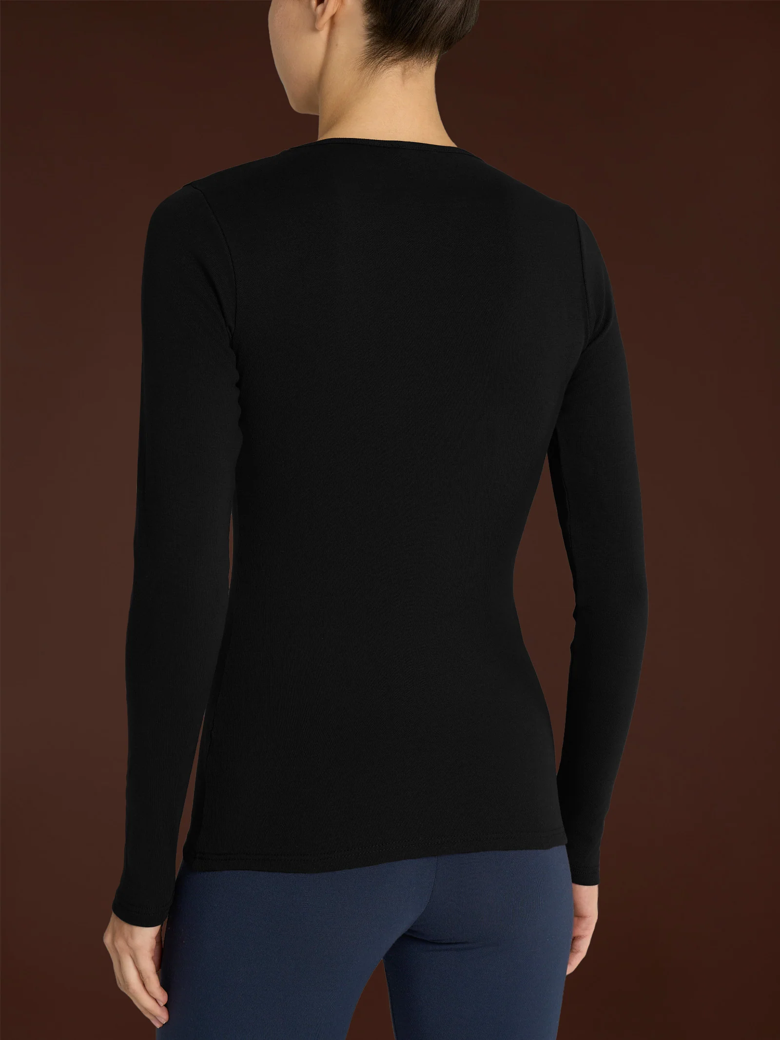 Maglietta girocollo in Thermo Cotton - Nero - Image 2