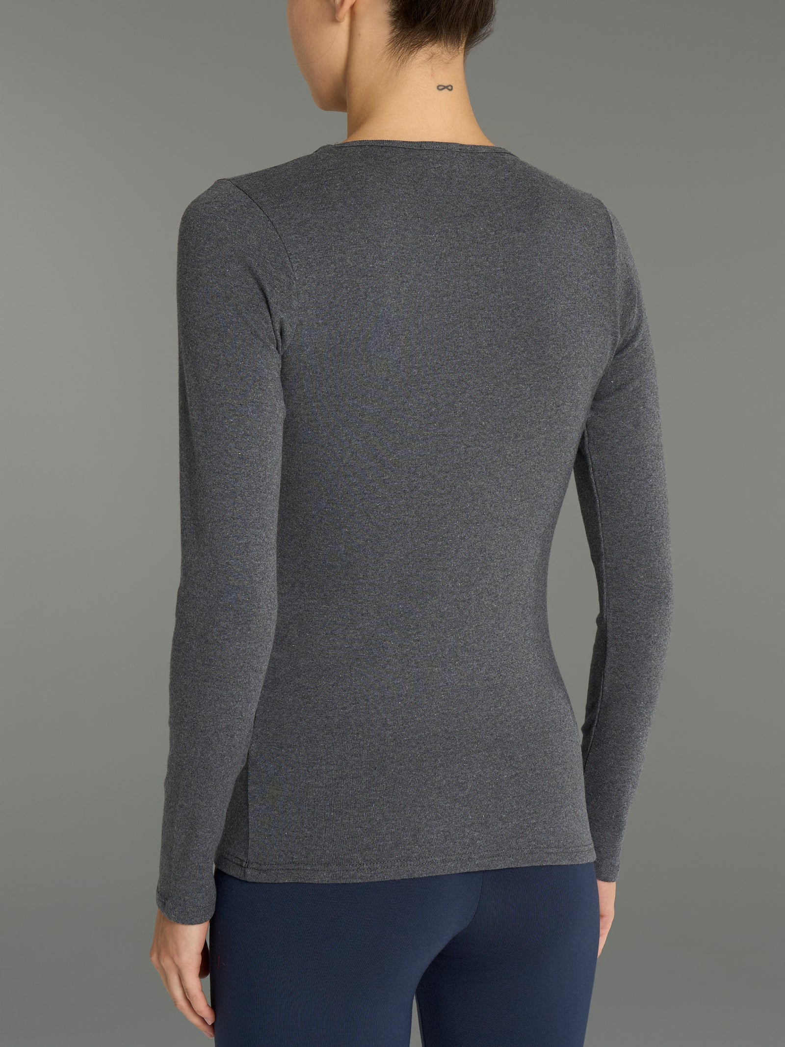 Maglietta girocollo in Thermo Cotton - Piombo Mel. - Image 2