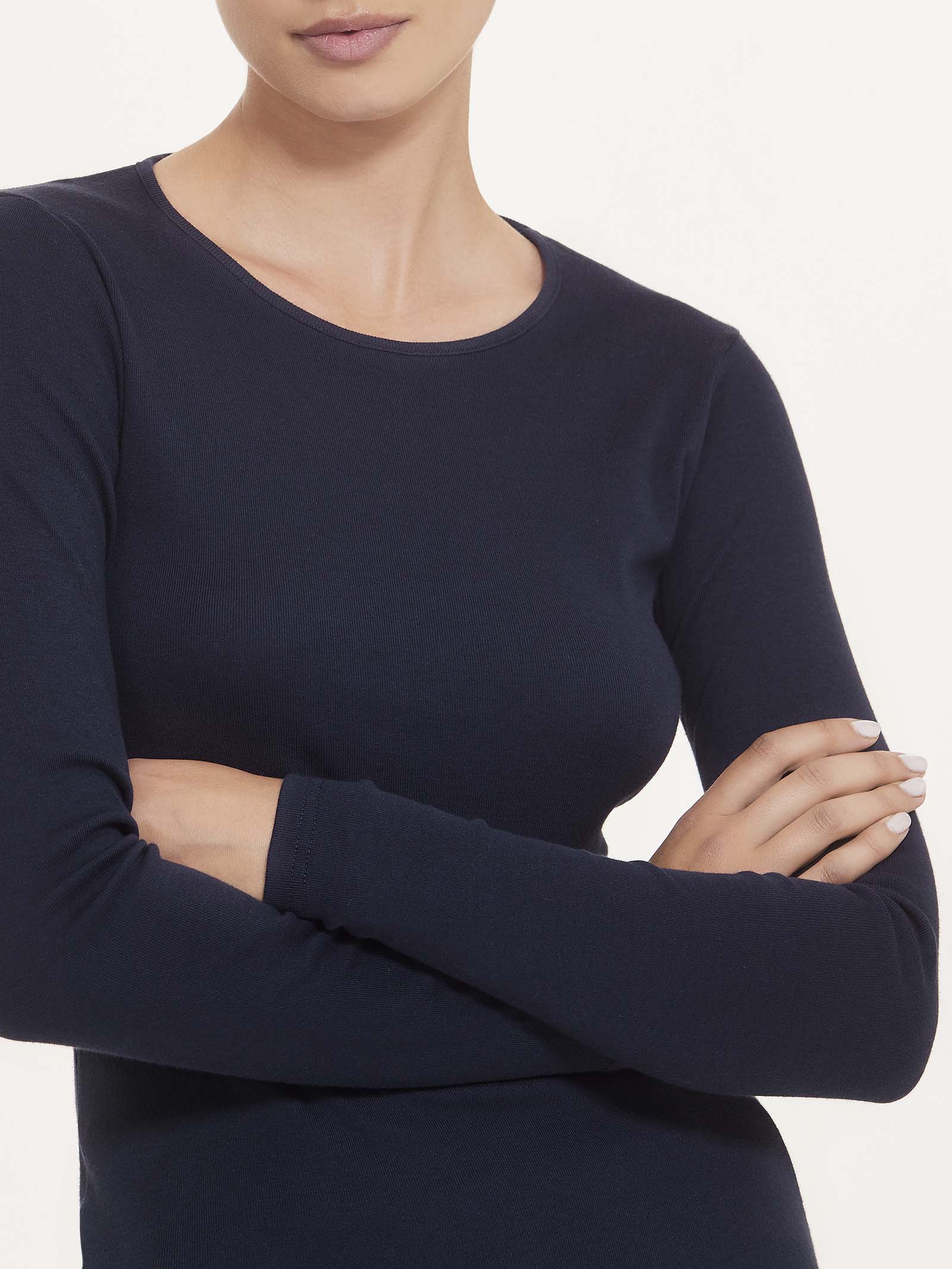 Maglietta girocollo in Thermo Cotton - Argento Mel. - Image 4