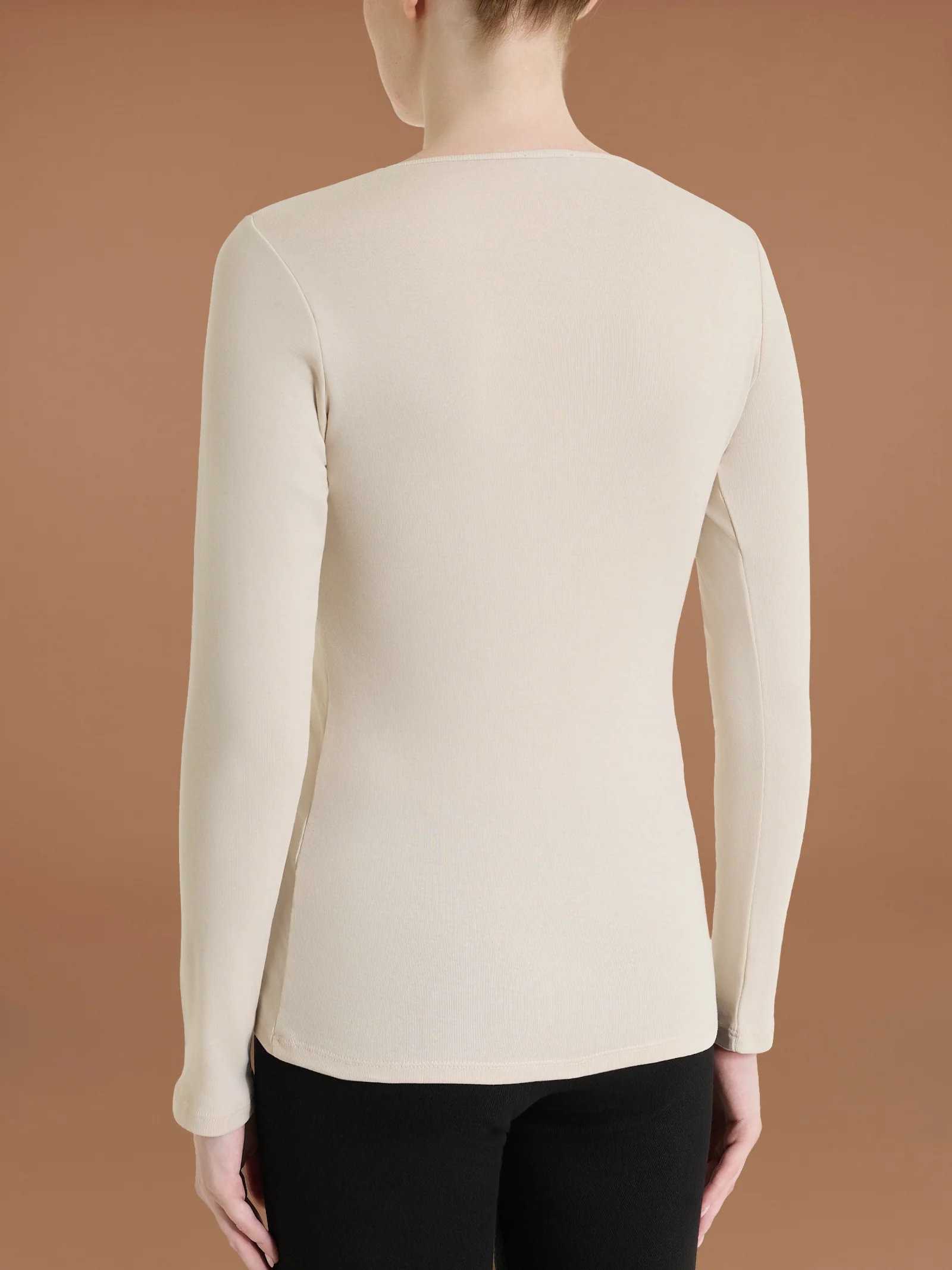 Maglietta girocollo in Thermo Cotton - Champignon - Image 2