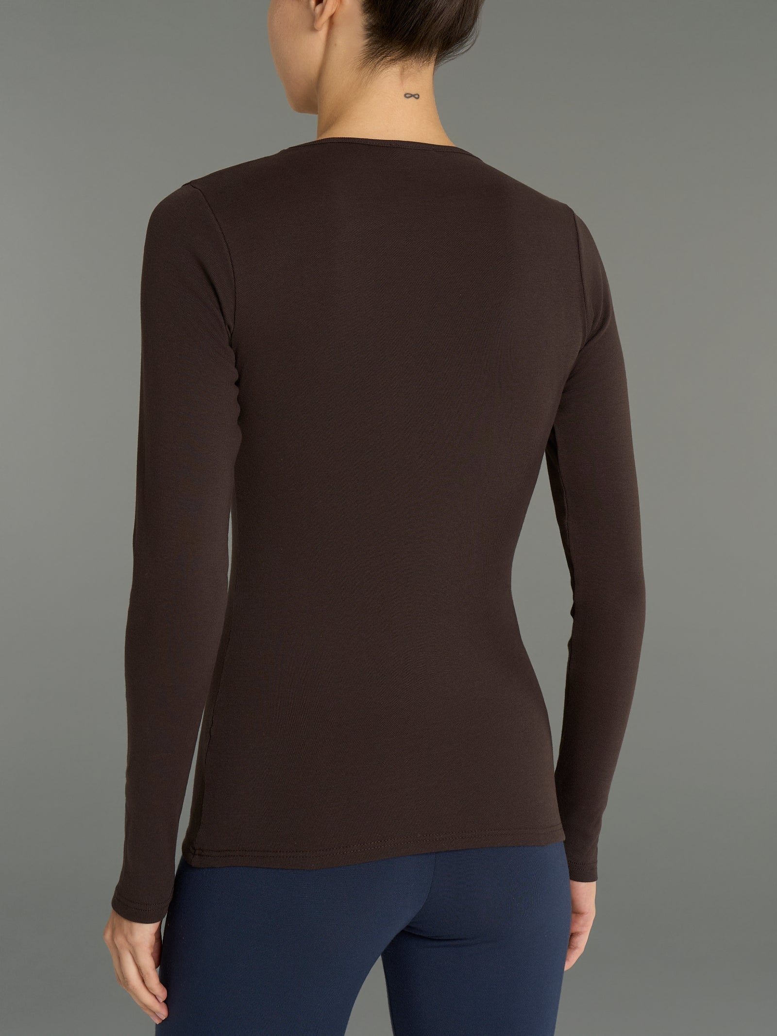 Maglietta girocollo in Thermo Cotton - Chocolate Torte - Image 2