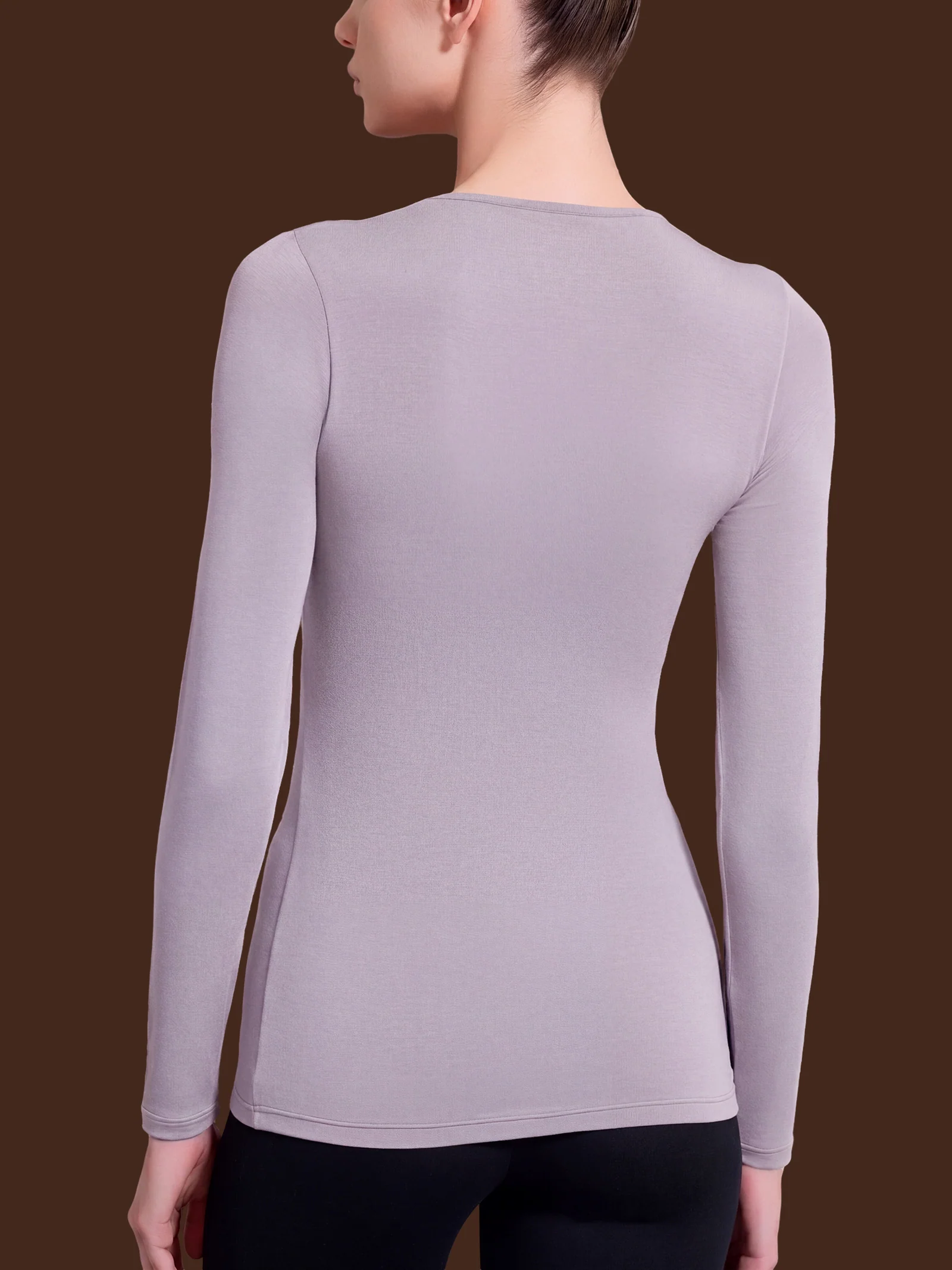 Maglietta girocollo in Thermo Cotton - Thistle - Image 2