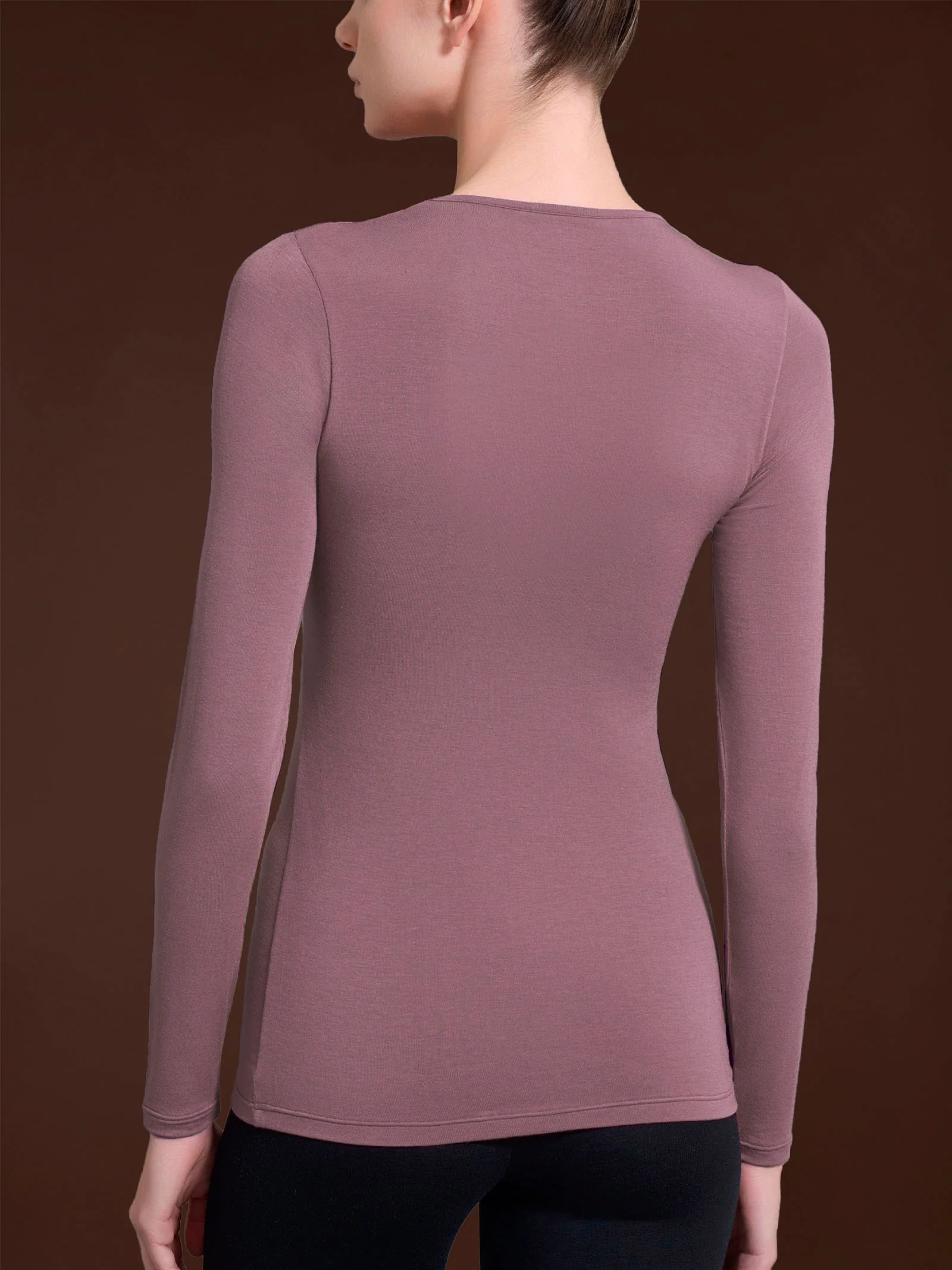 Maglietta girocollo in Thermo Cotton - Lilas - Image 2