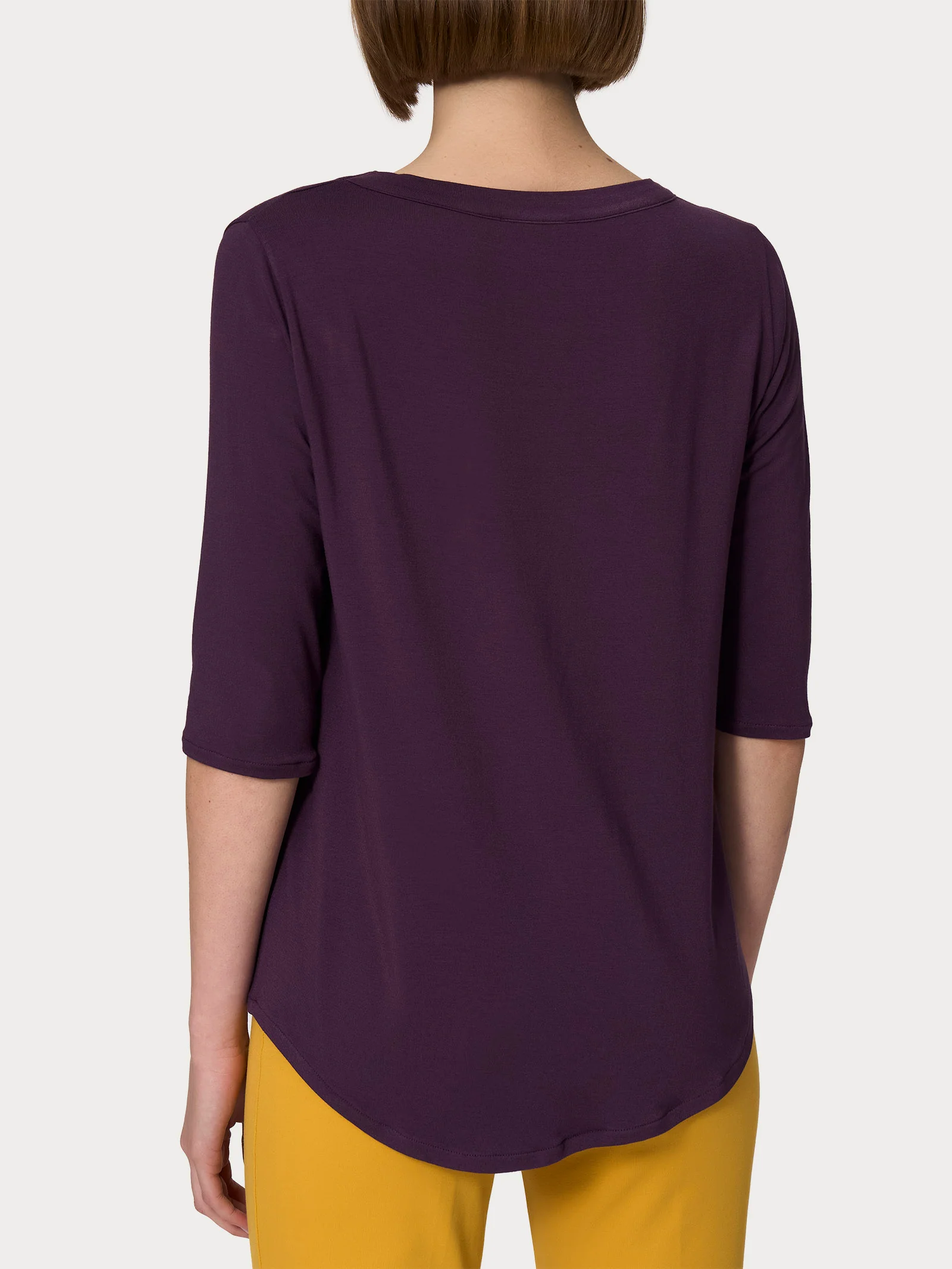 Maglietta girocollo in Viscosa Summer - Plum Perfect - Image 2