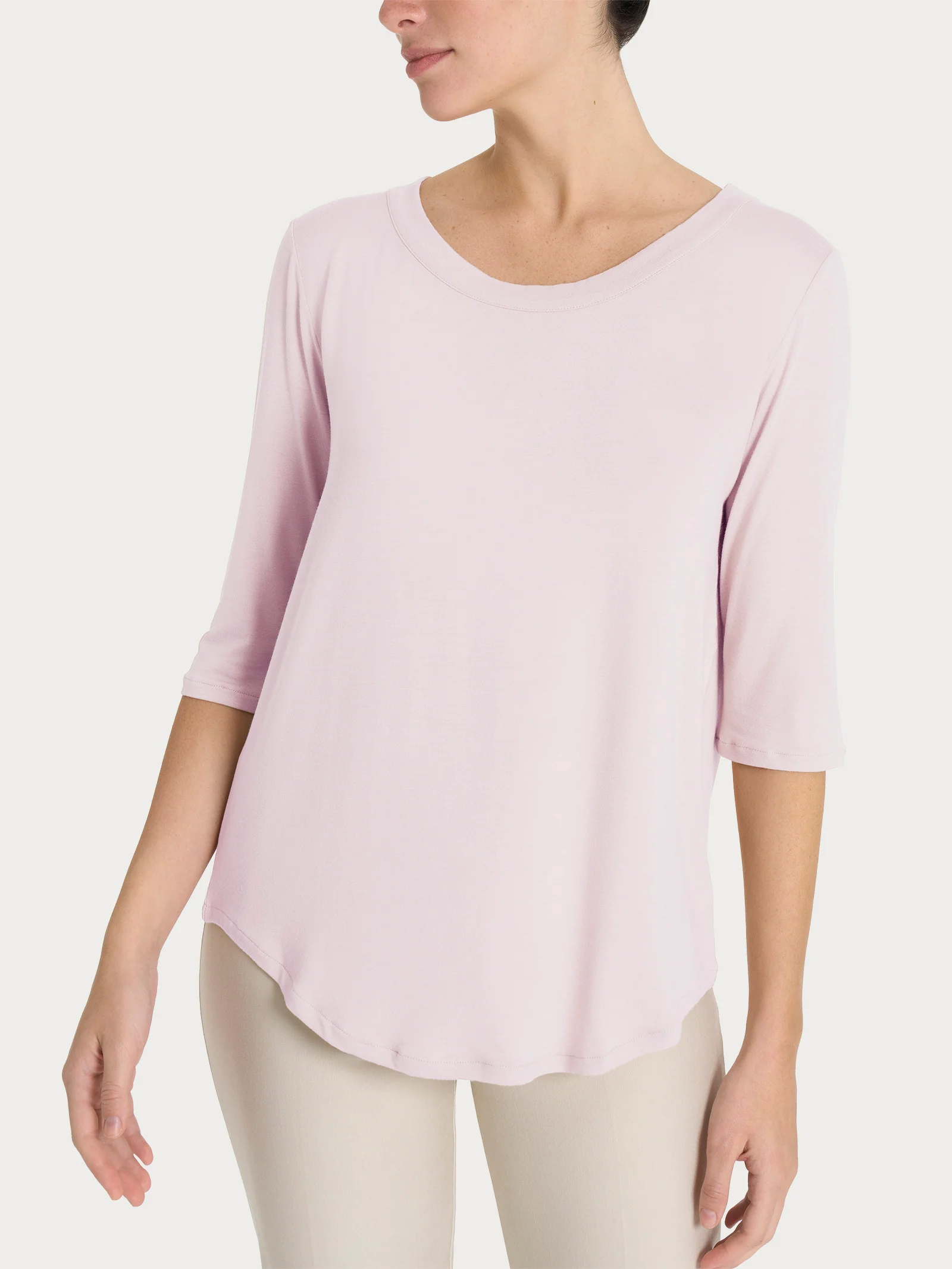 Maglietta girocollo in Viscosa Summer - Pale Lilac