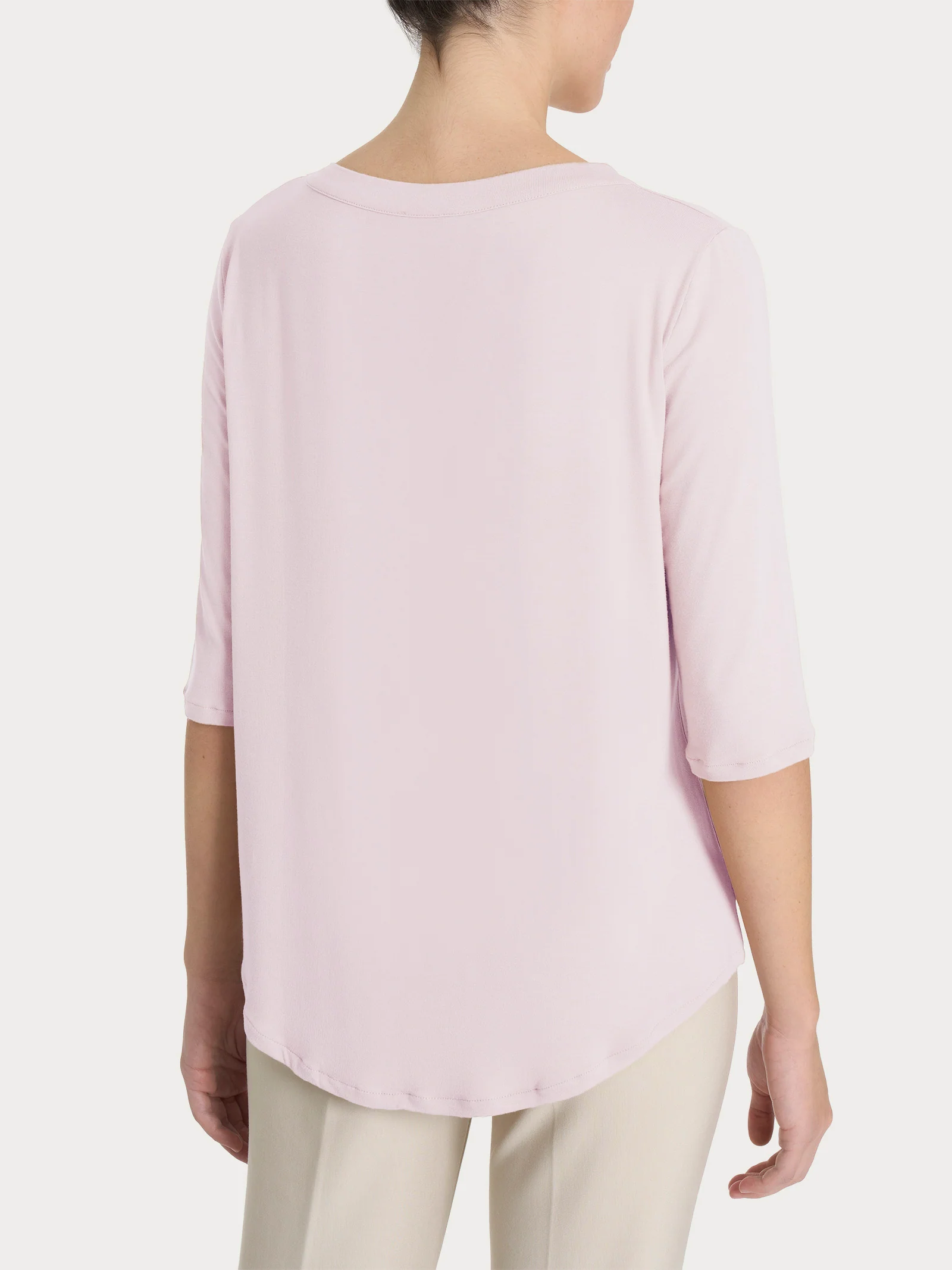 Maglietta girocollo in Viscosa Summer - Pale Lilac - Image 2