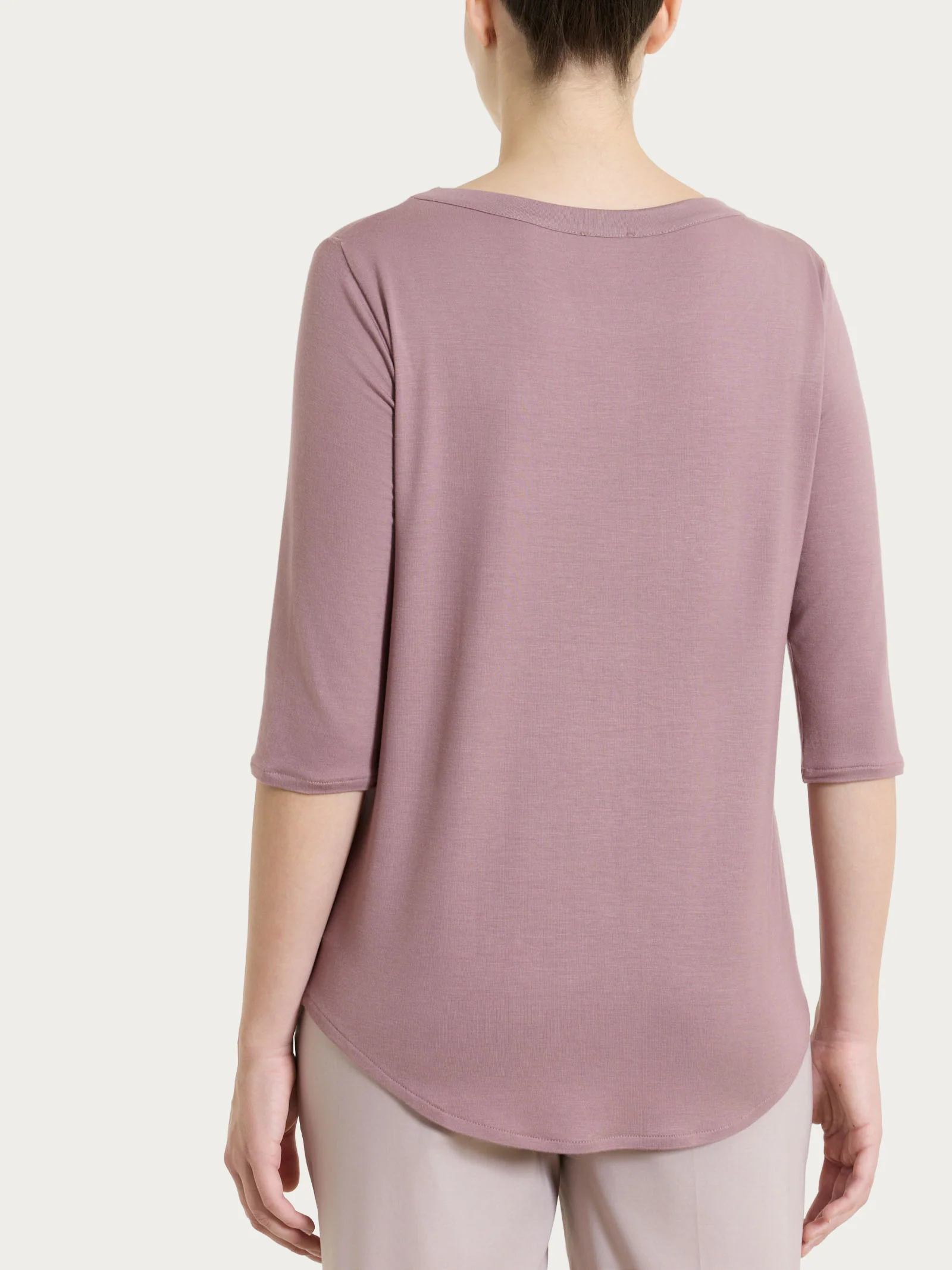 Maglietta girocollo in Viscosa Summer - Twilight Mauve - Image 2