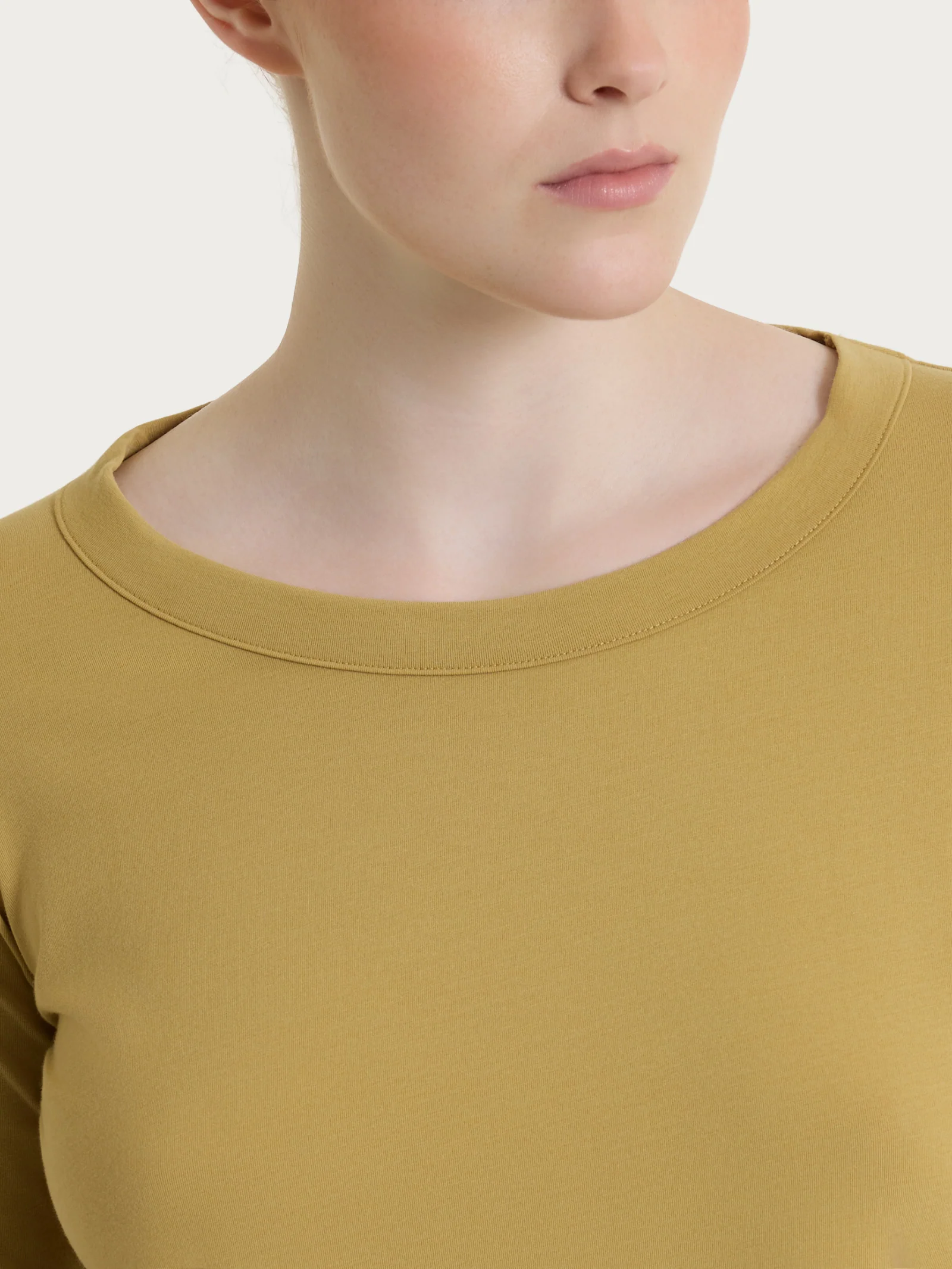 Maglietta tinta unita con manica 3/4 in Ultralight - Khaki - Image 3