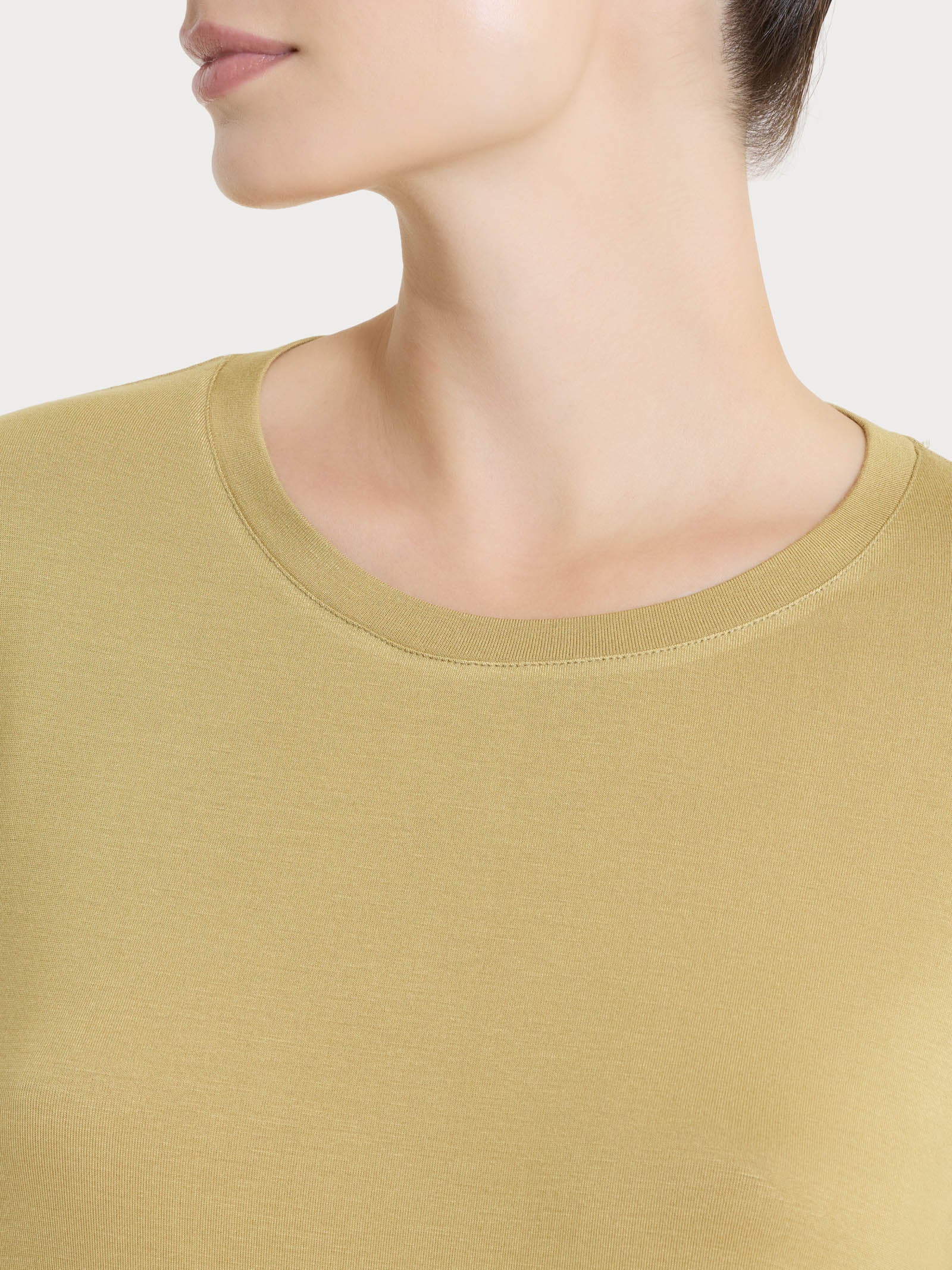 Maglietta tinta unita con manica corta in Ultralight - Khaki - Image 4