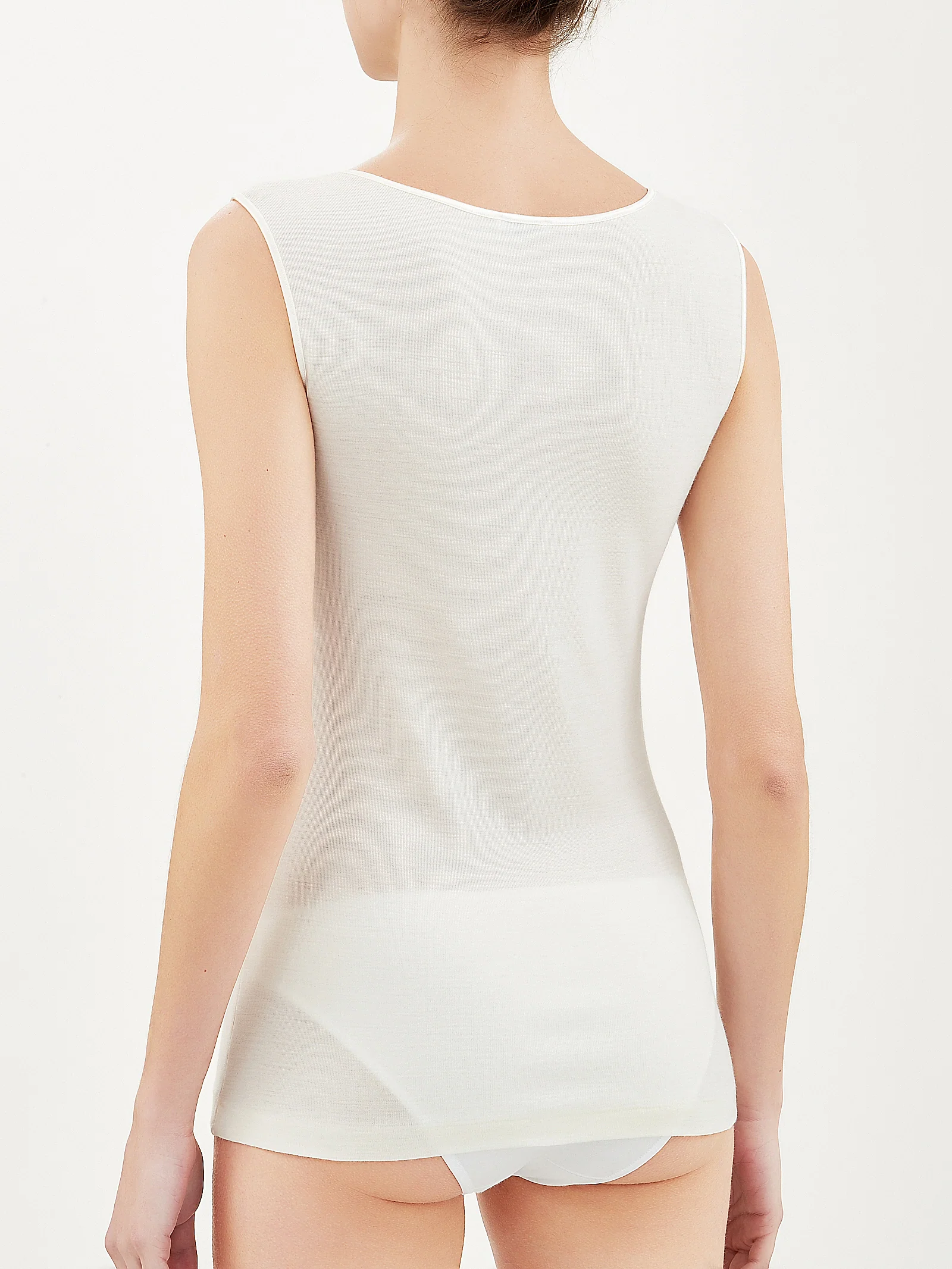 Merino Medium - Canottiera a spalla larga in lana - B.co Lana - Image 3