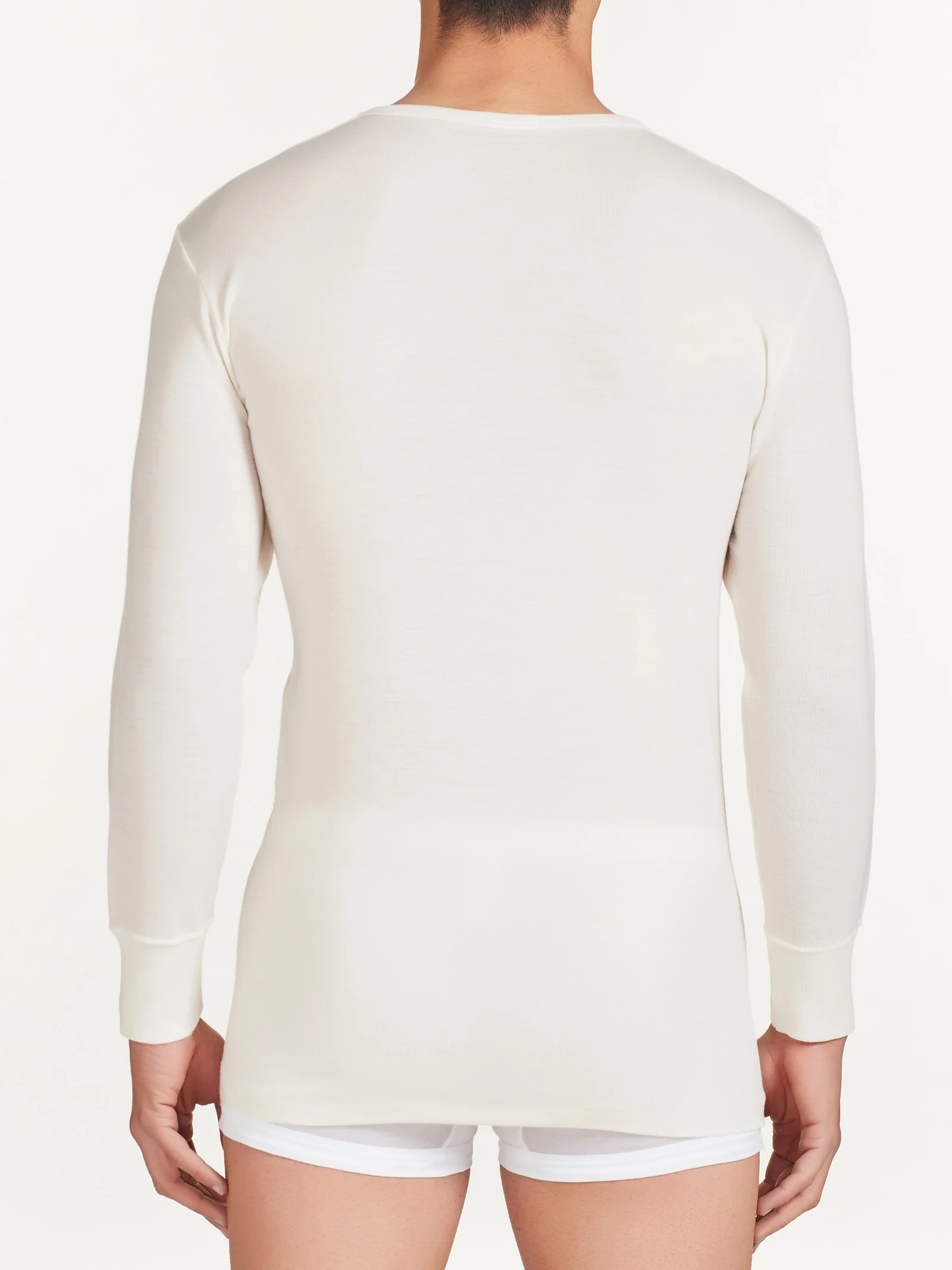 Merino Medium - Maglietta girocollo in lana di peso medio - B.co Lana - Image 3