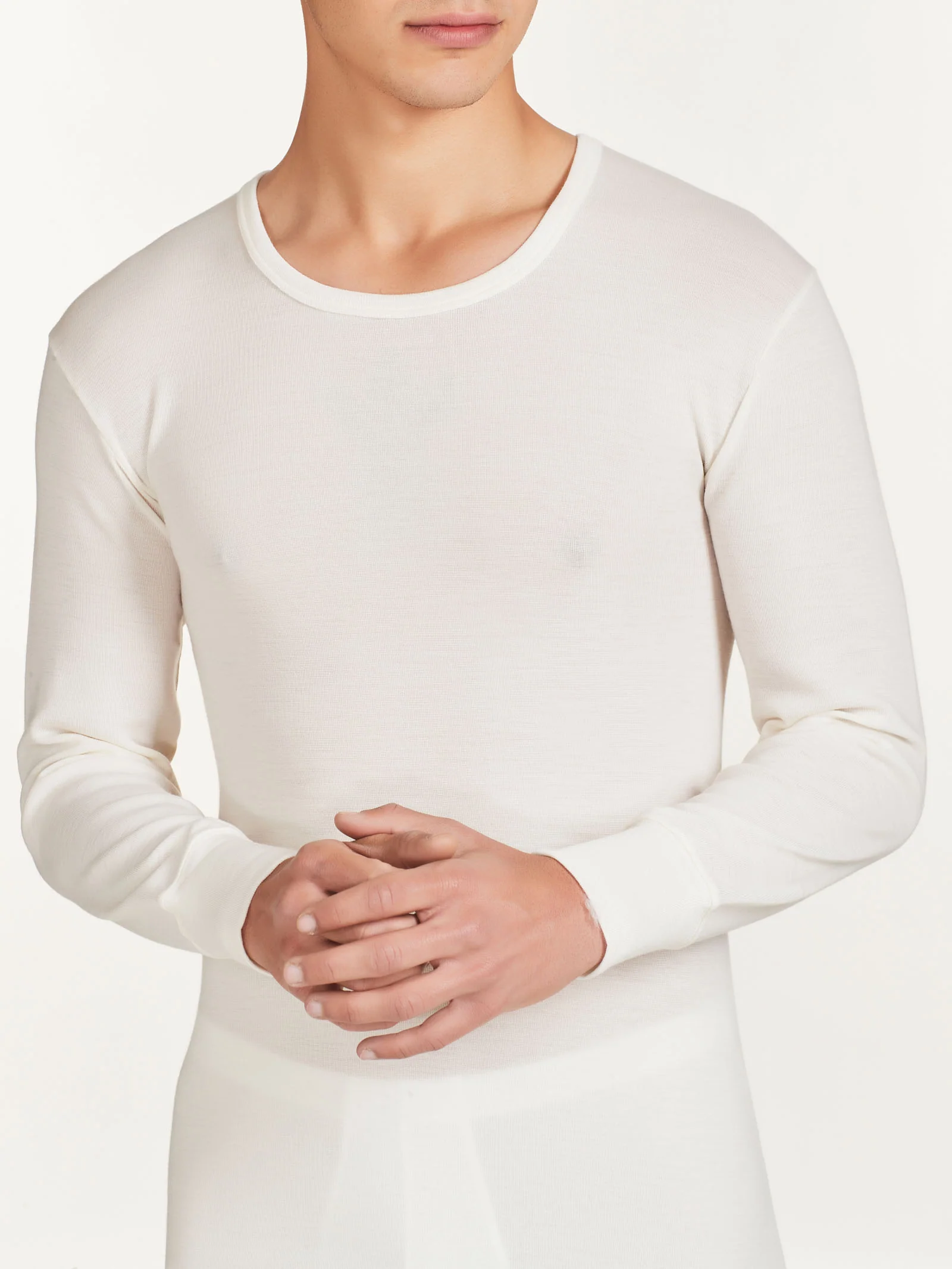 Merino Medium - Maglietta girocollo in lana di peso medio - B.co Lana - Image 4