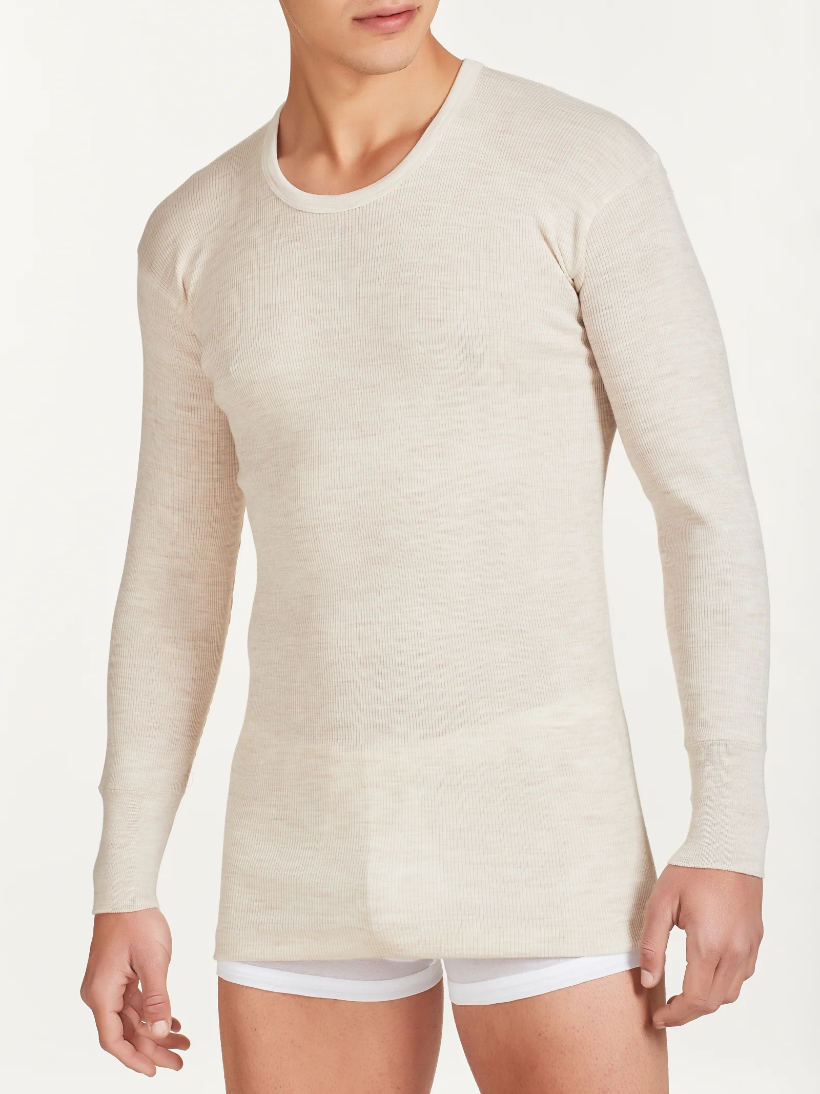 Merino Strong - Maglietta girocollo in costina di lana pesante - Normale - Image 2