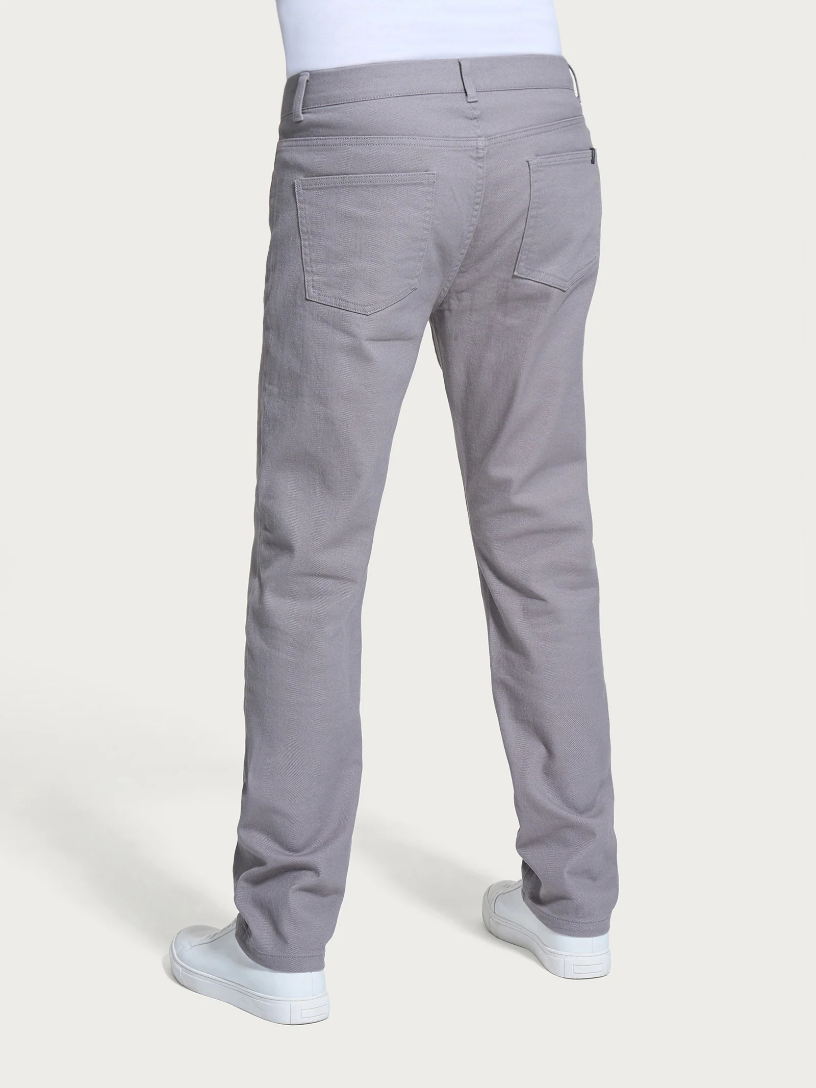 Pantalone 5 tasche in Raw Twill di cotone elasticizzato - Pietra - Image 2