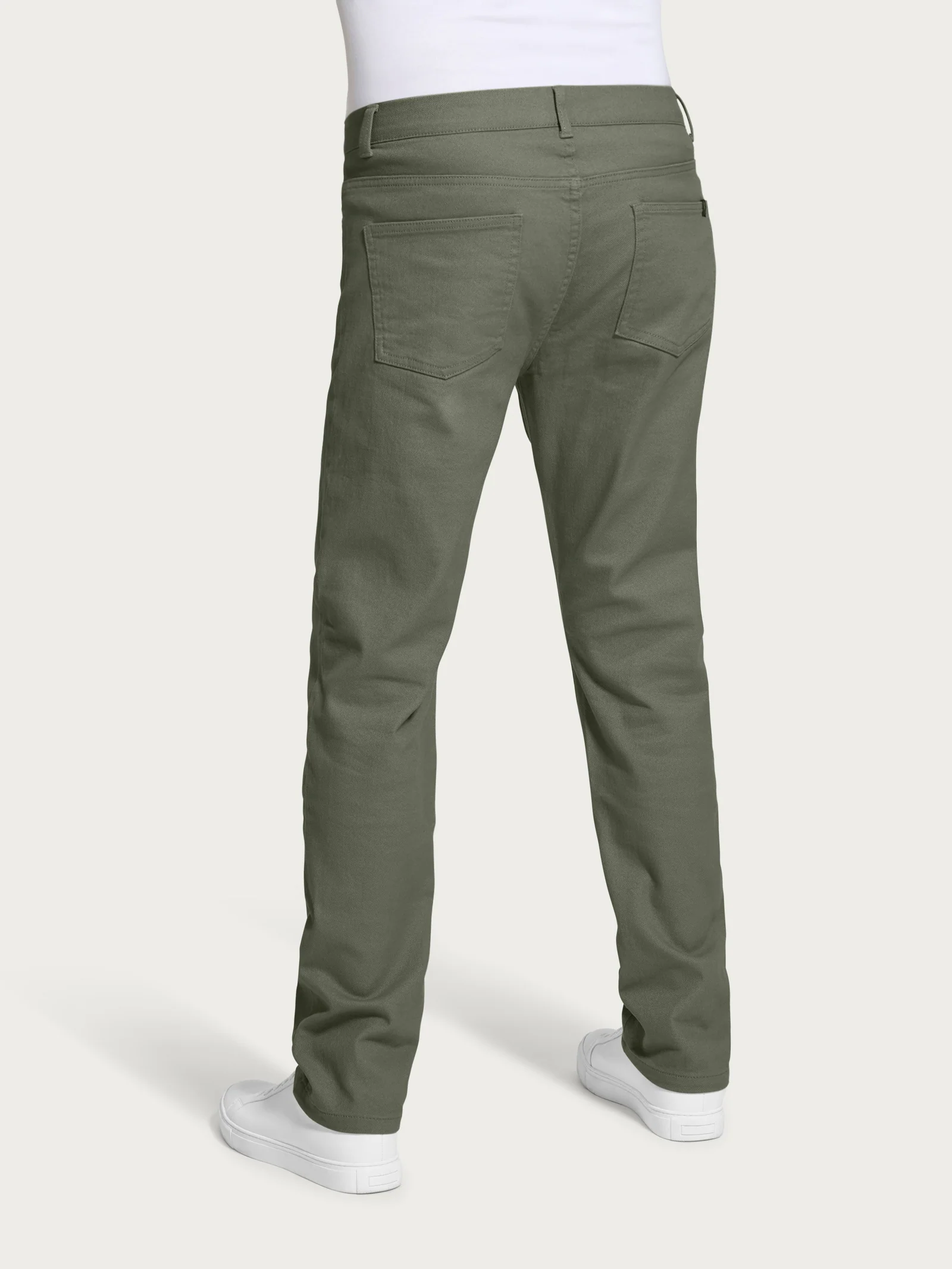 Pantalone 5 tasche in Raw Twill di cotone elasticizzato - Deep Lichen Green - Image 2