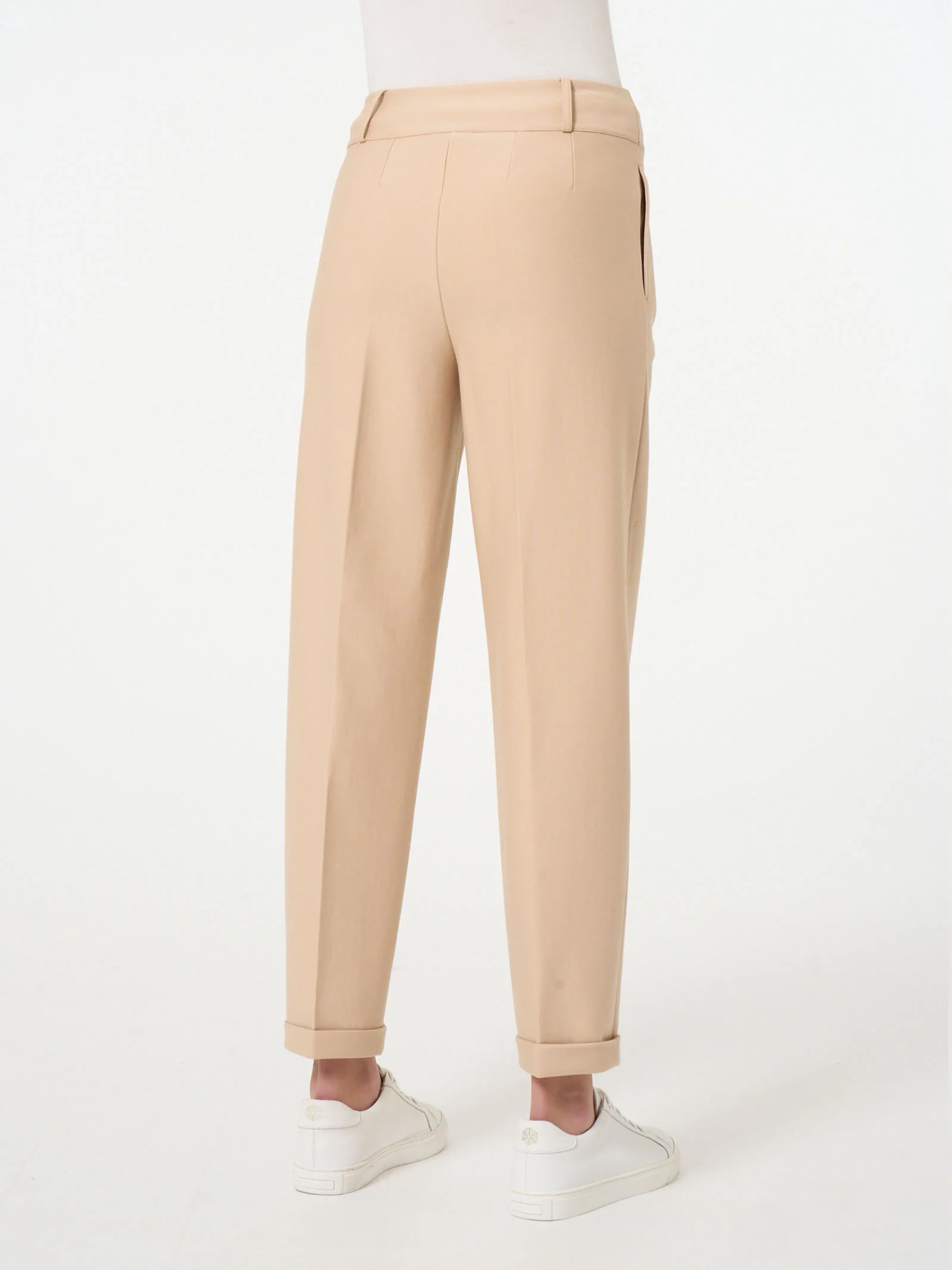 Pantalone a carota con tasche e pinces in Compact - Irish Cream - Image 2