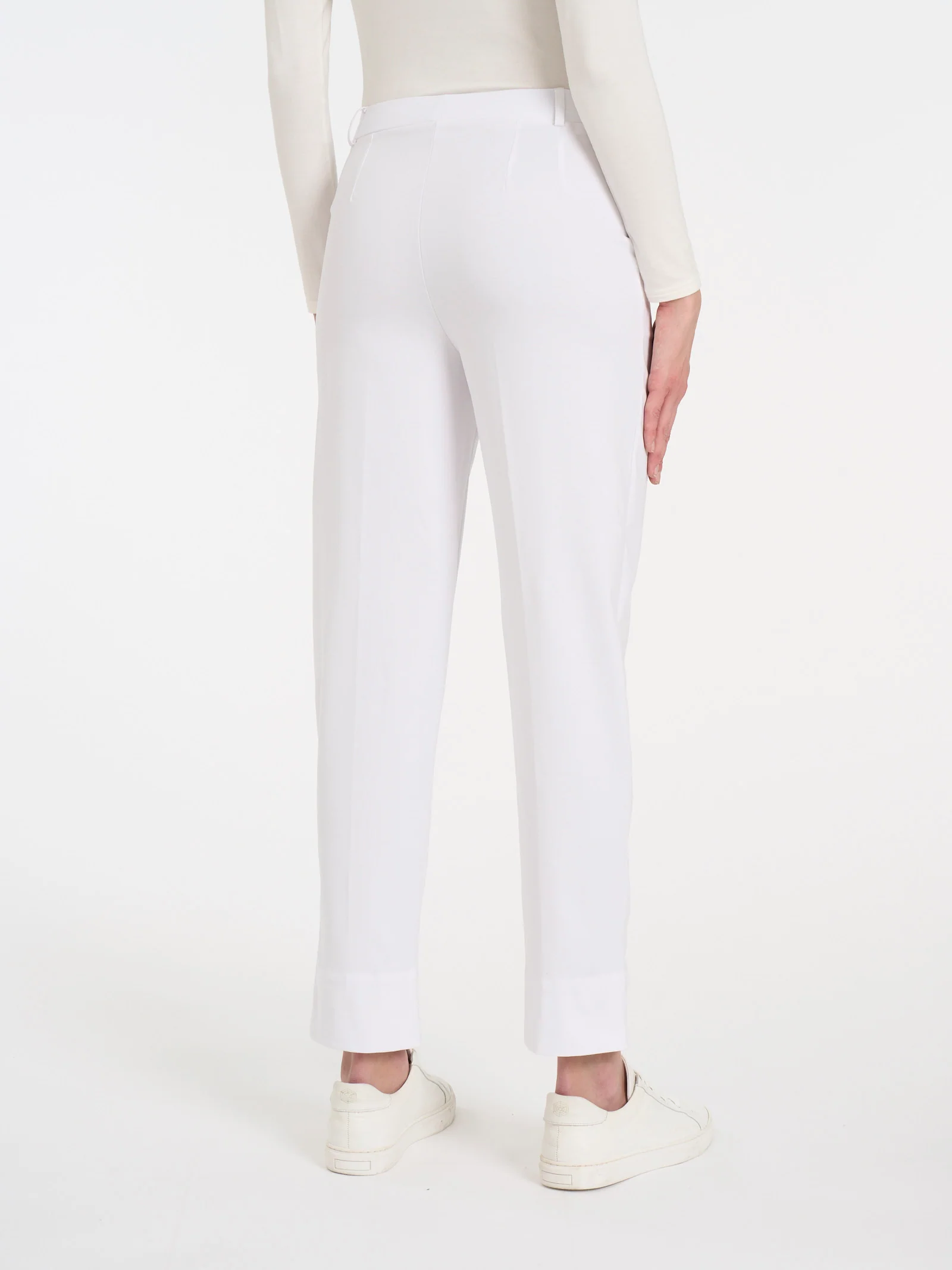 Pantalone a carota con tasche in Compact Light  - Bianco - Image 4