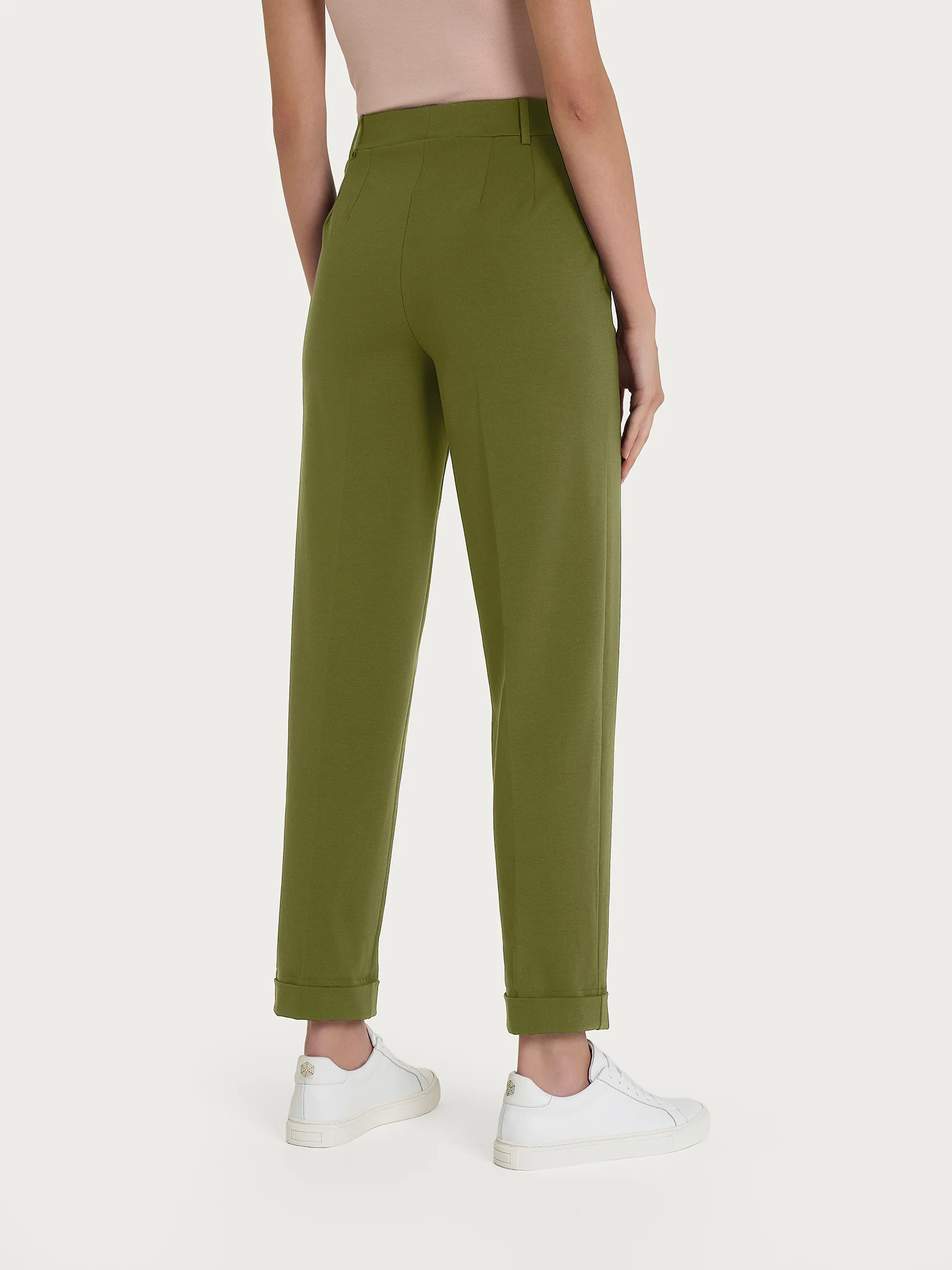 Pantalone a carota con tasche in Compact Light  - Sphagnum - Image 4