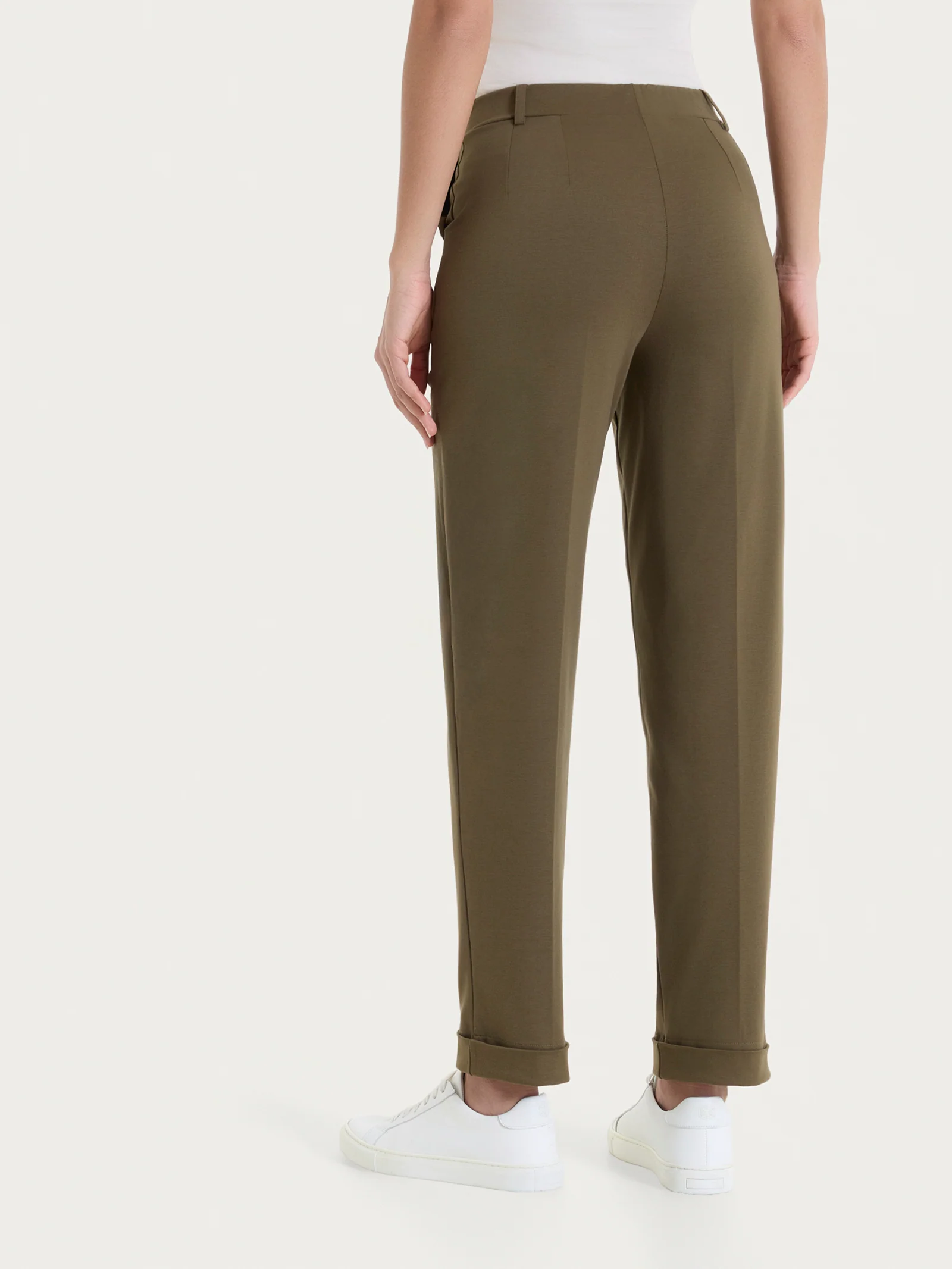 Pantalone a carota con tasche in Compact Light  - Dark Olive - Image 5