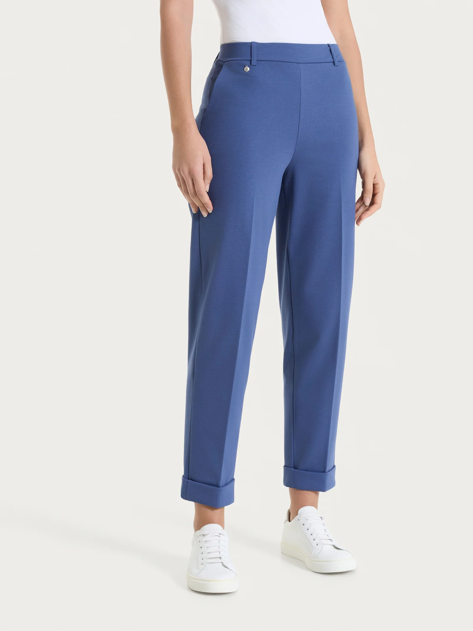 Pantalone a carota con tasche in Compact Light  - Oceana - Image 7