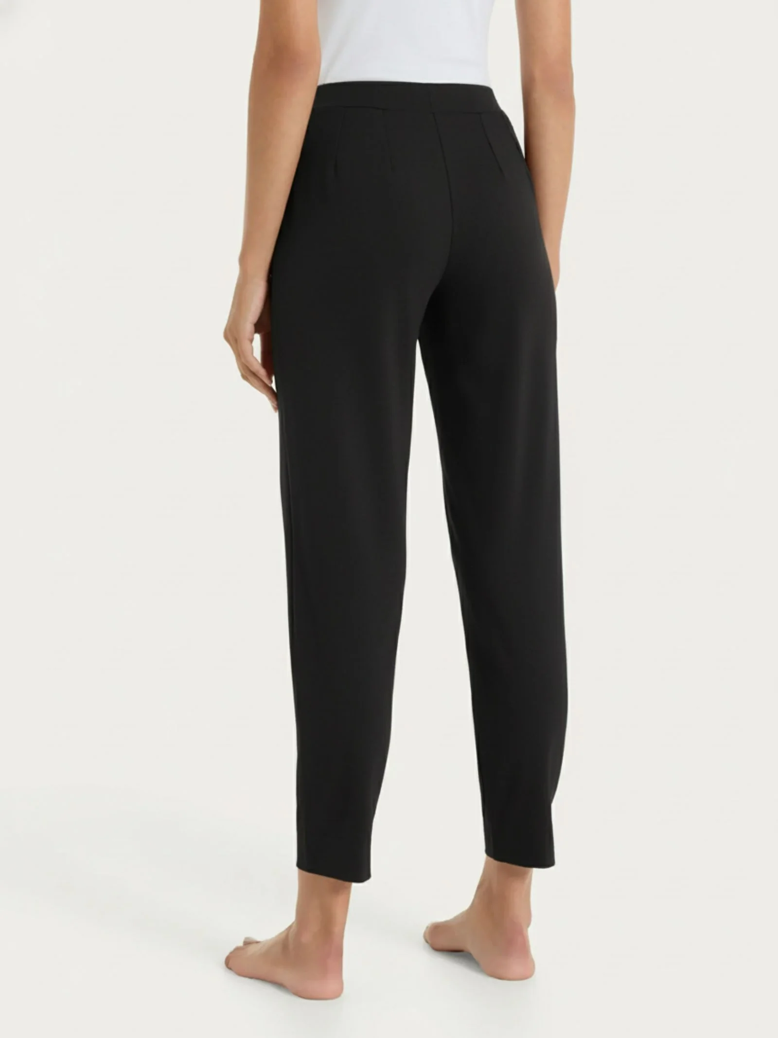 Pantalone a carota con tasche in Jersey di Cotone - Nero - Image 2