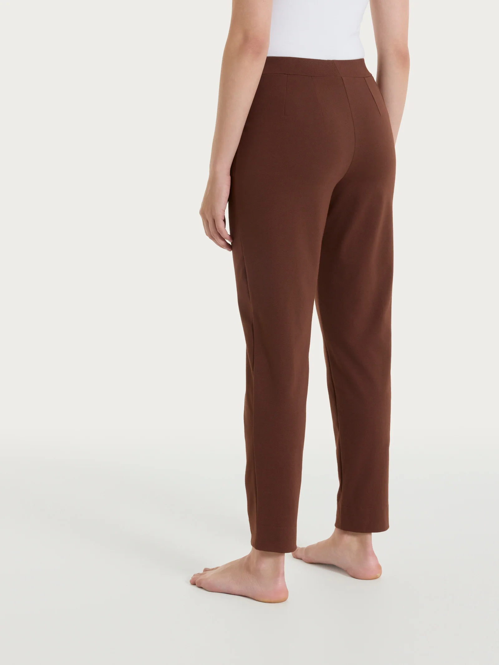 Pantalone a carota con tasche in Jersey di Cotone - Chocolate Fondant - Image 4