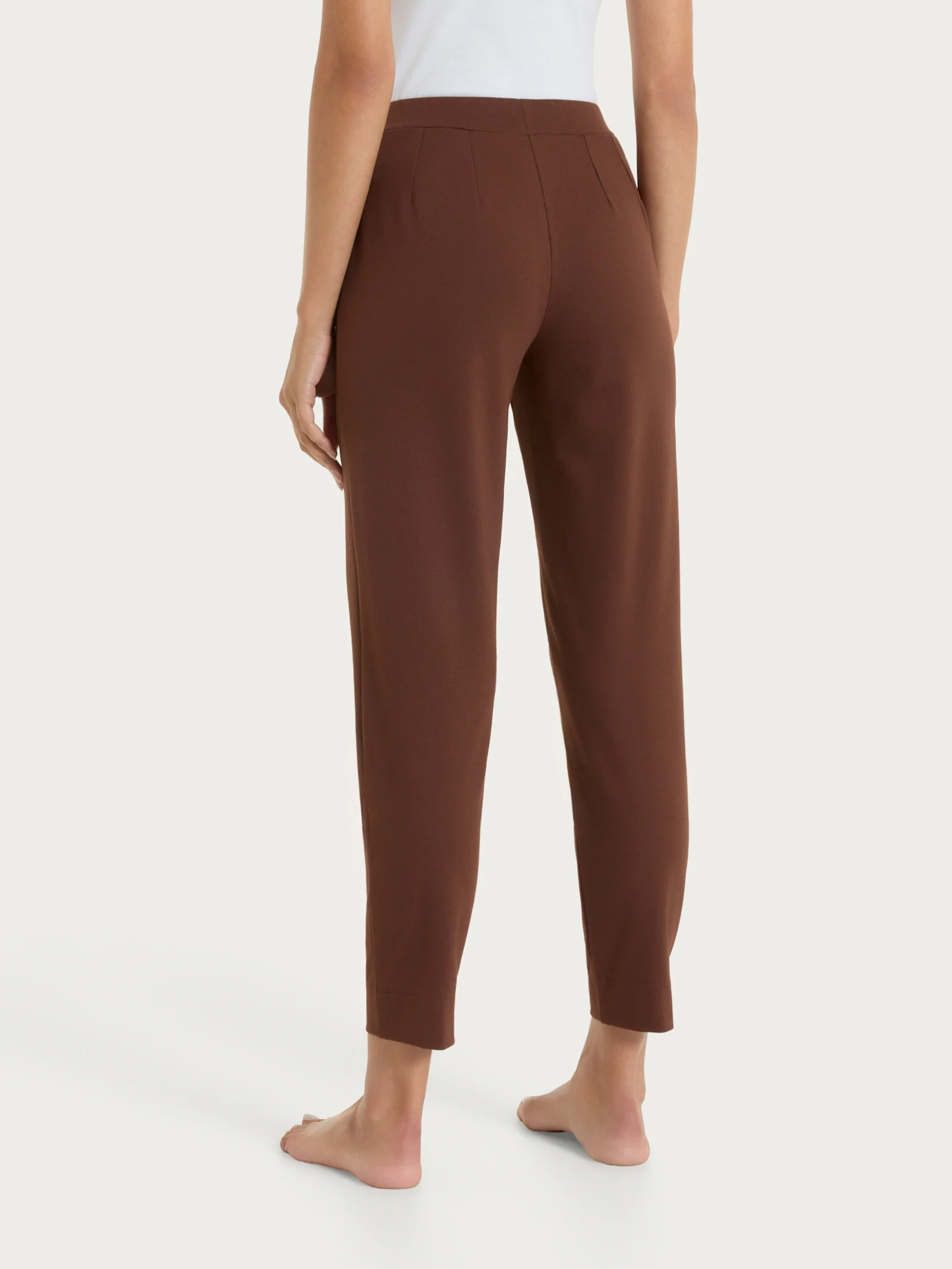 Pantalone a carota con tasche in Jersey di Cotone - Chocolate Fondant - Image 5