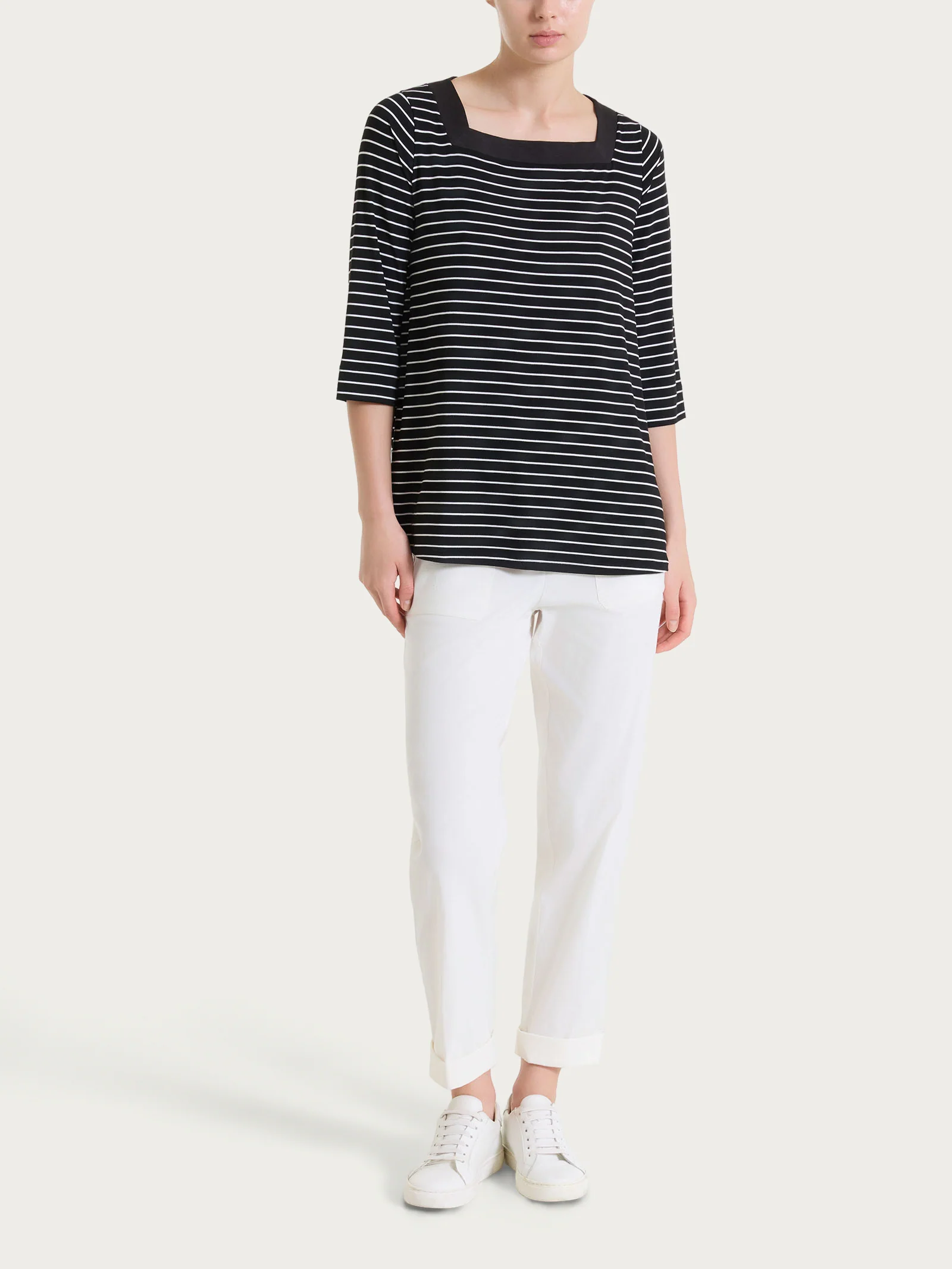 Pantalone a carota con tasche in Linen Super Fresh - Candido - Image 9