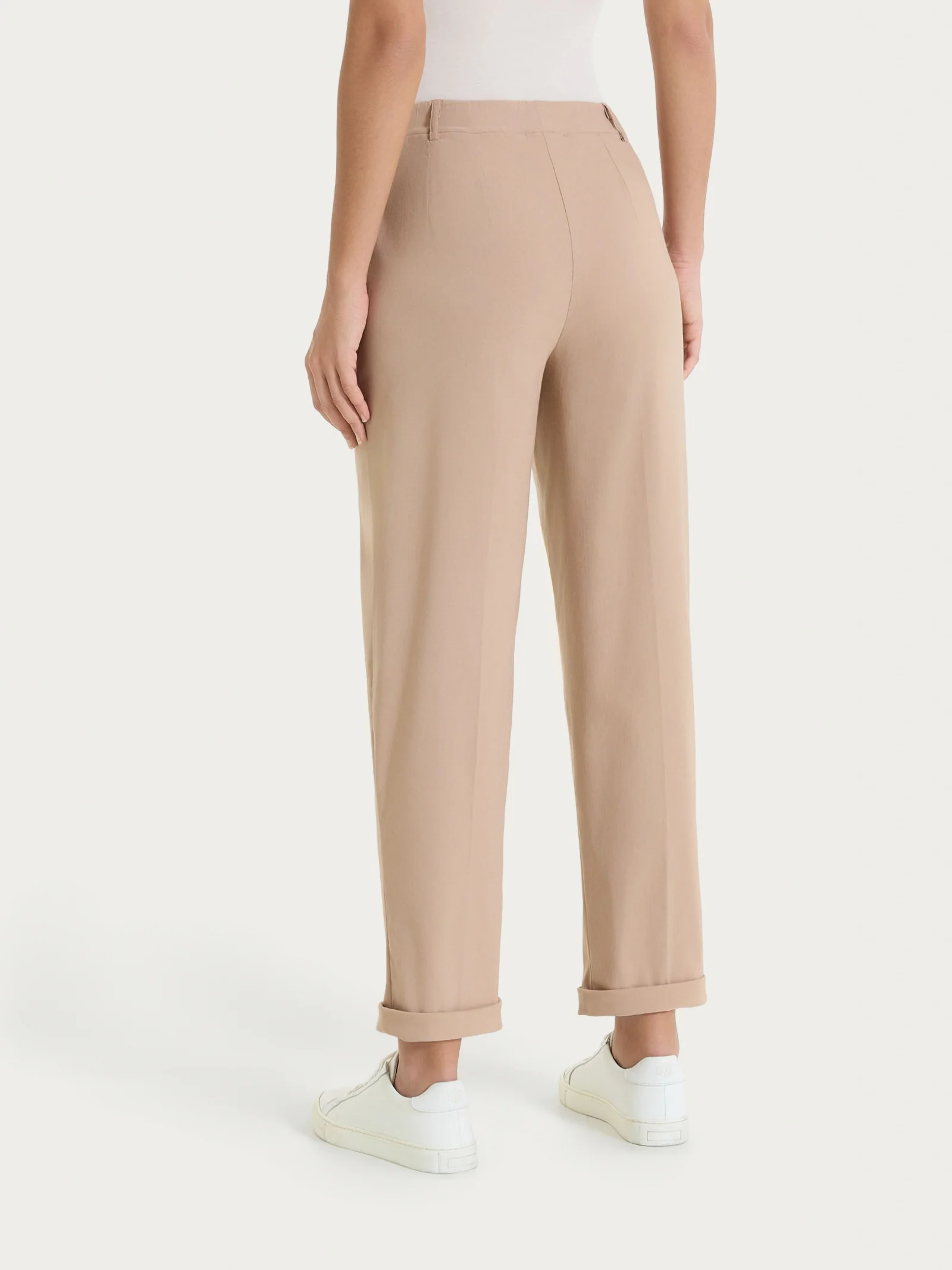 Pantalone a carota con tasche in Linen Super Fresh - Warm Taupe - Image 6