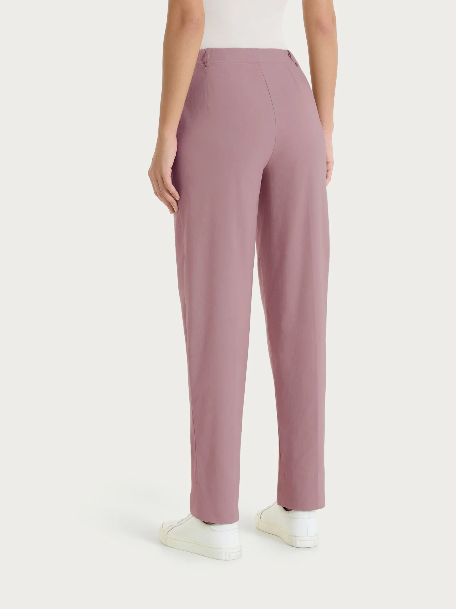 Pantalone a carota con tasche in Linen Super Fresh - Twilight Mauve - Image 6