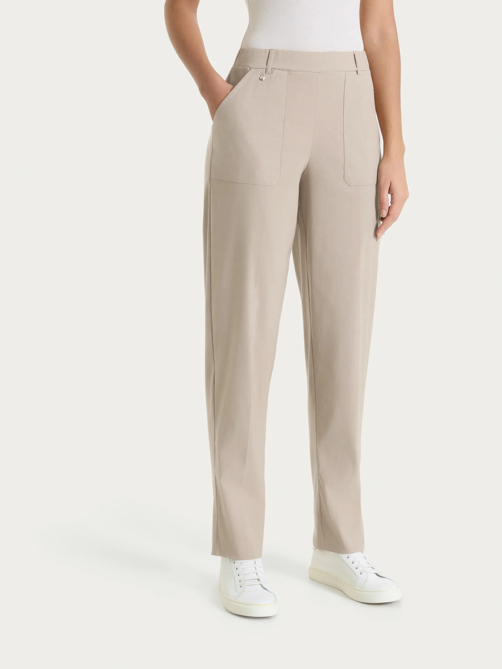 Pantalone a carota con tasche in Linen Super Fresh - Crockery