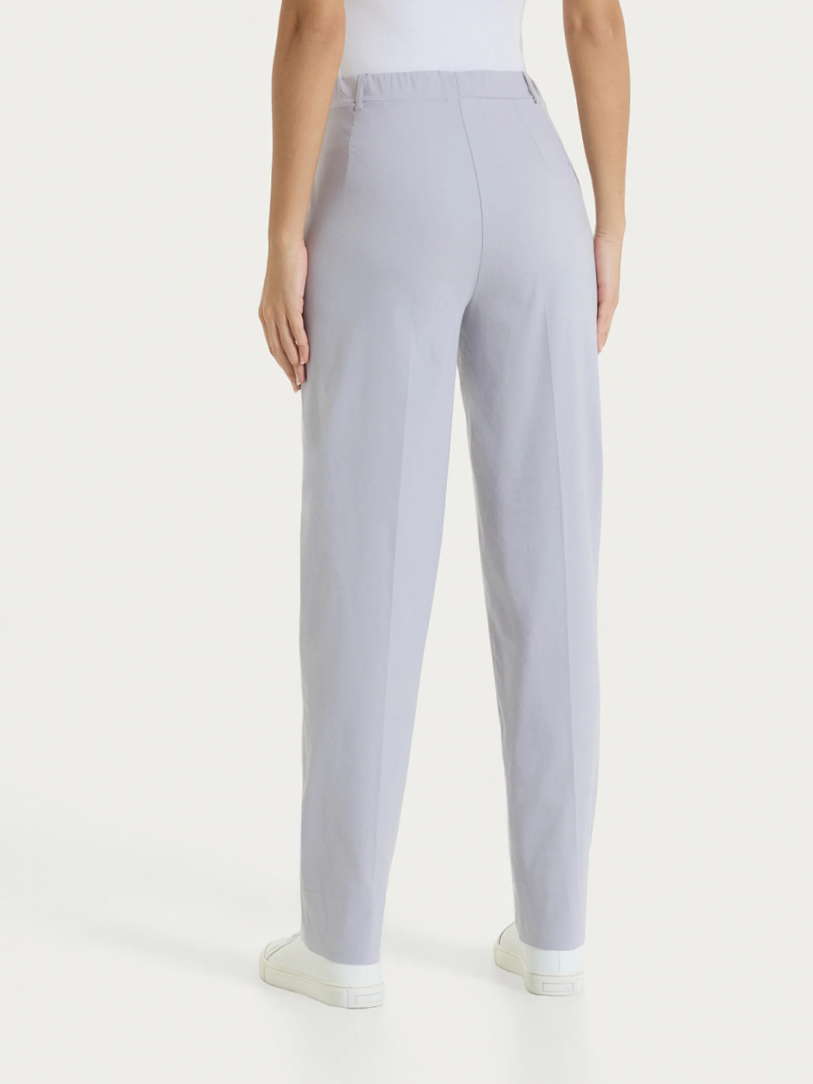 Pantalone a carota con tasche in Super Fresh - Silver Sconce - Image 4