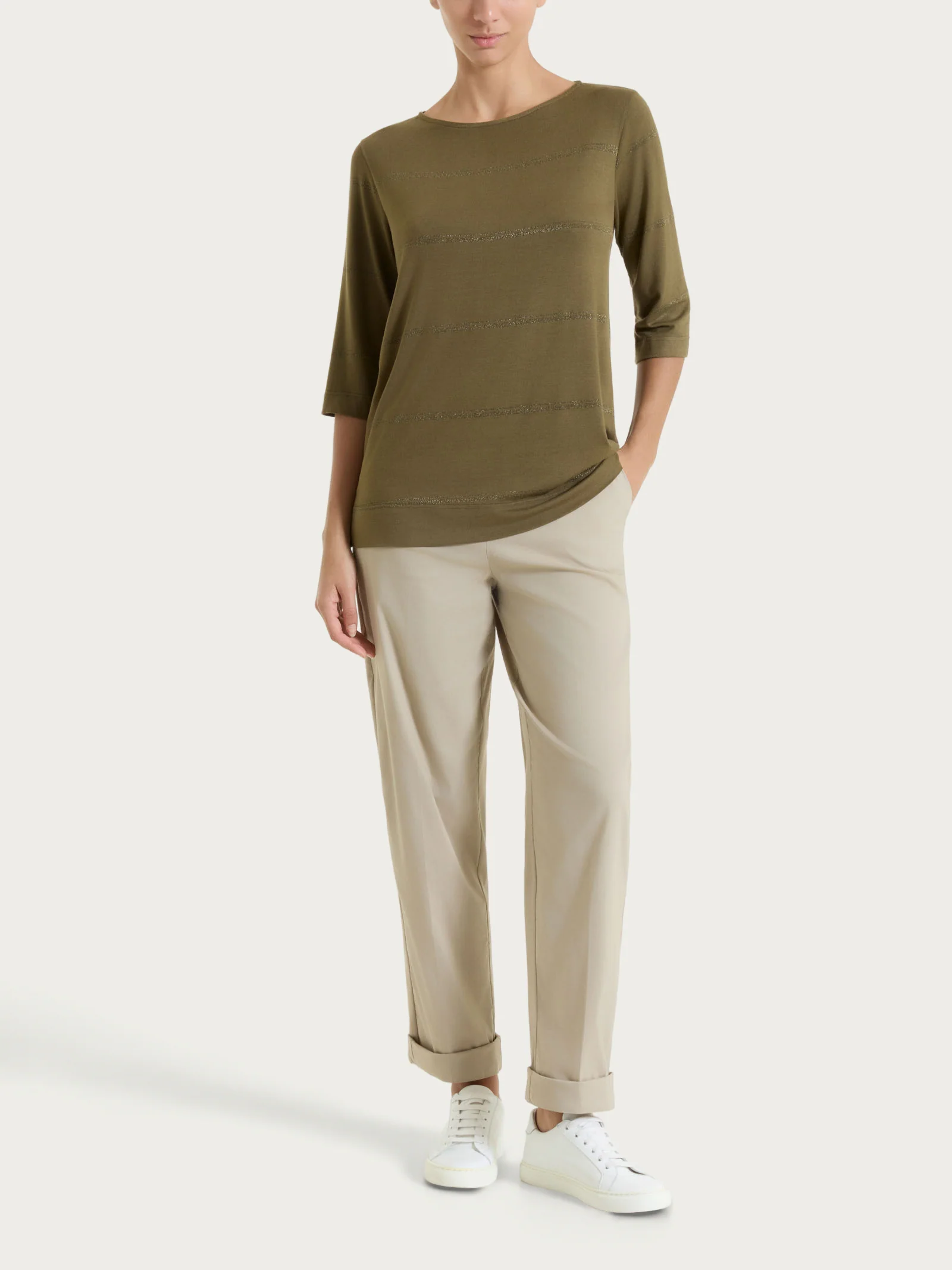 Pantalone a carota con tasche in Super Fresh - Crockery - Image 8