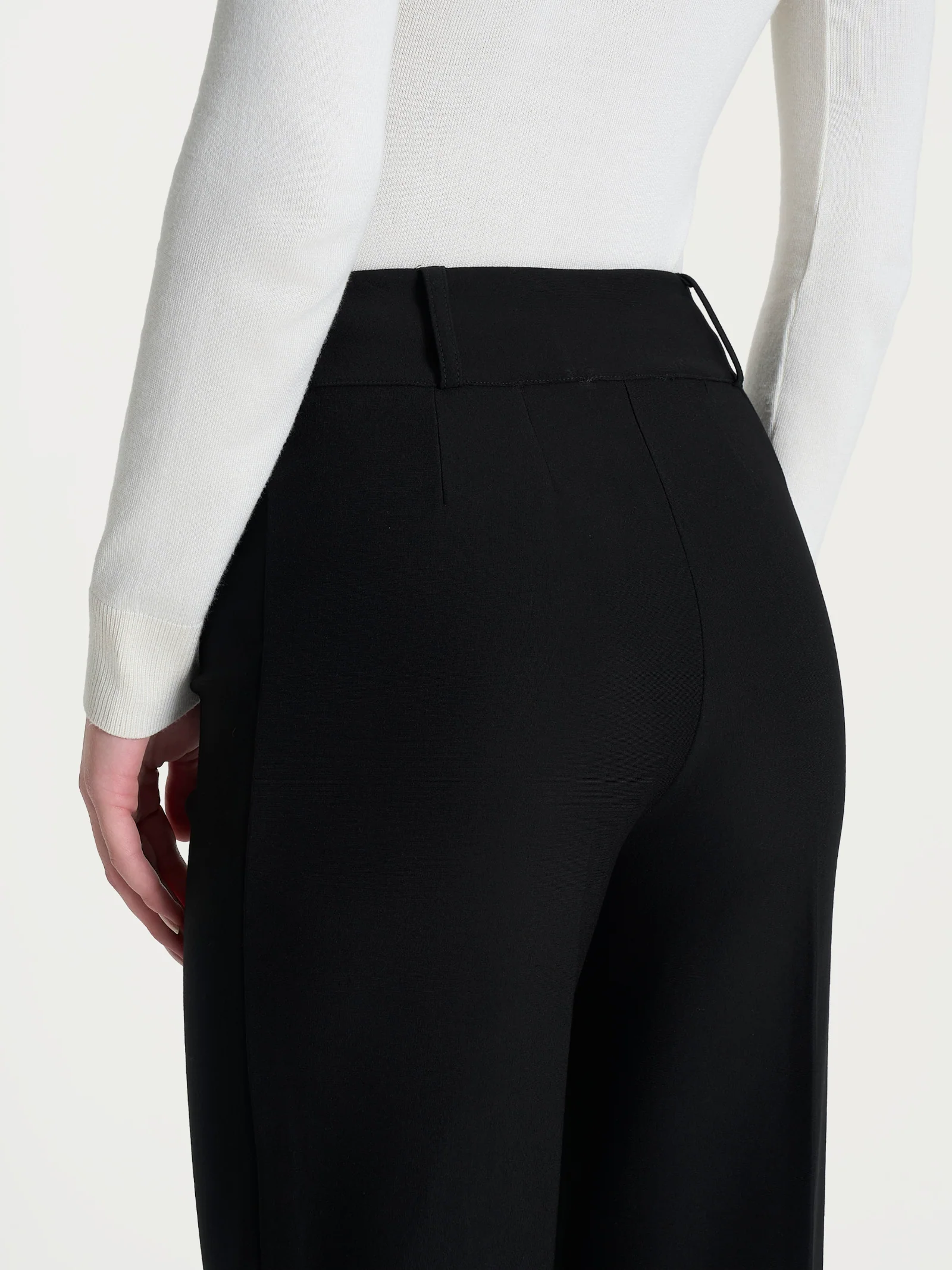 Pantalone a carota in Compact  - Nero - Image 3
