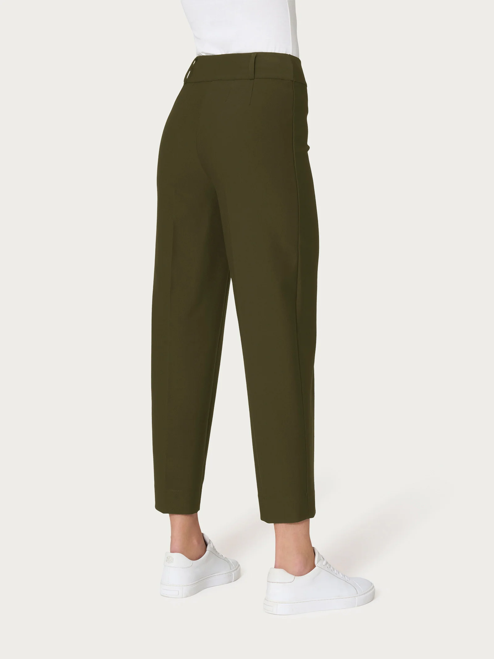 Pantalone a carota in Compact  - Dark Olive - Image 2